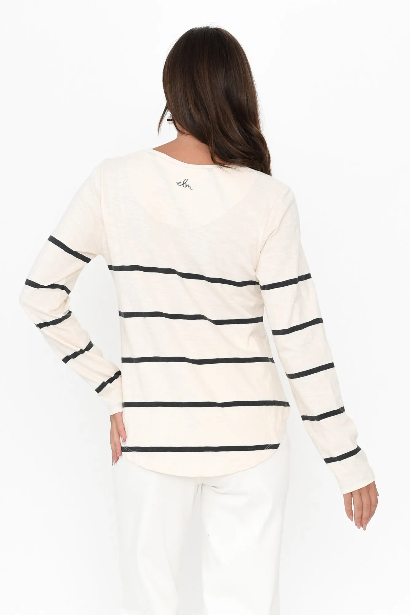 Heart Song Cream Stripe Long Sleeve Tee sold by Blue Bungalow product image thumbnail 4