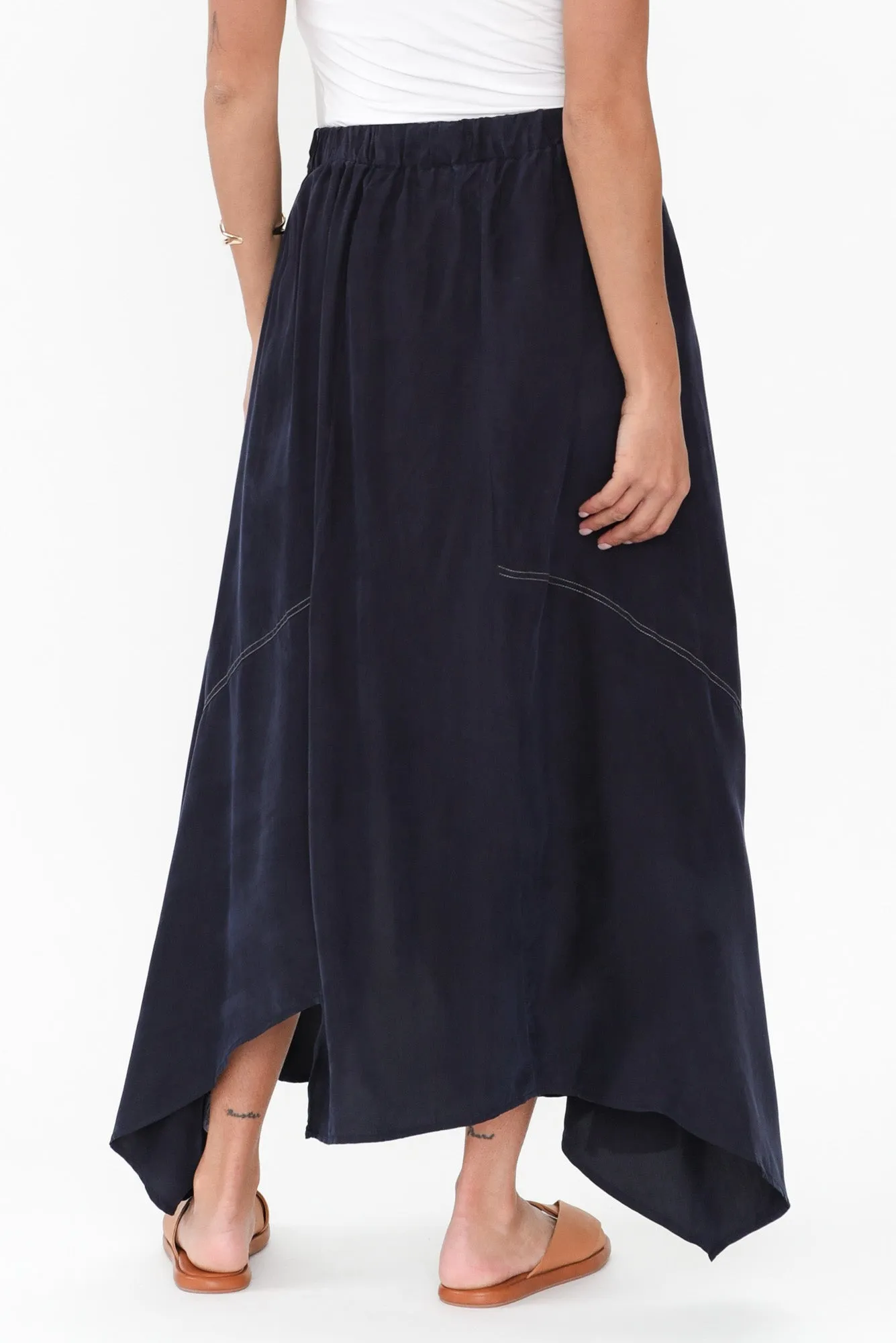 Vault Navy Cupro Skirt sold by Blue Bungalow product image thumbnail 5