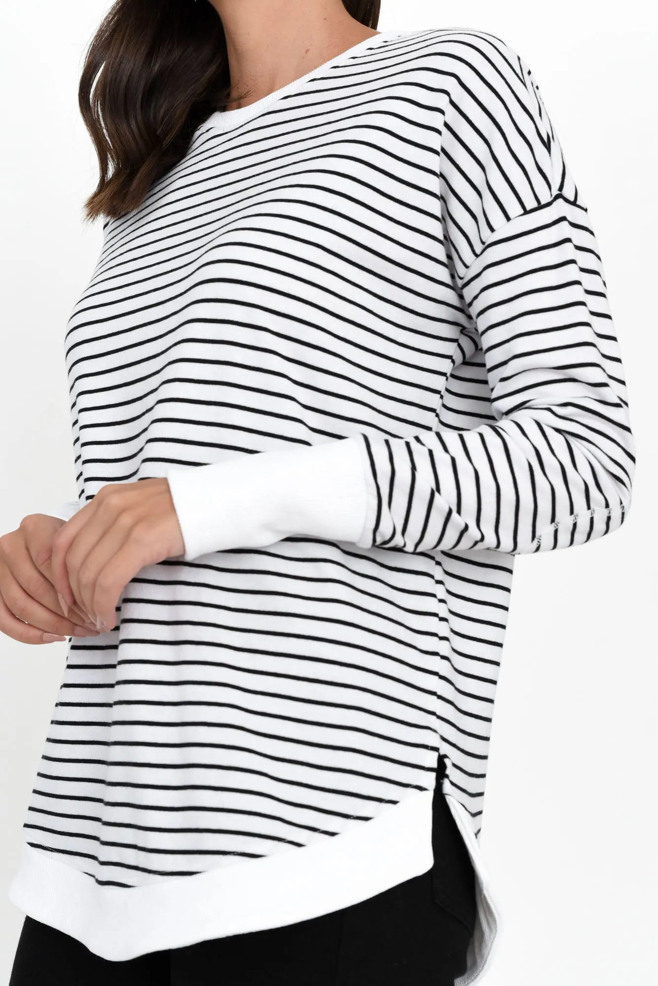 Lucy White Stripe Cotton Crew Jumper sold by Blue Bungalow product image thumbnail 5