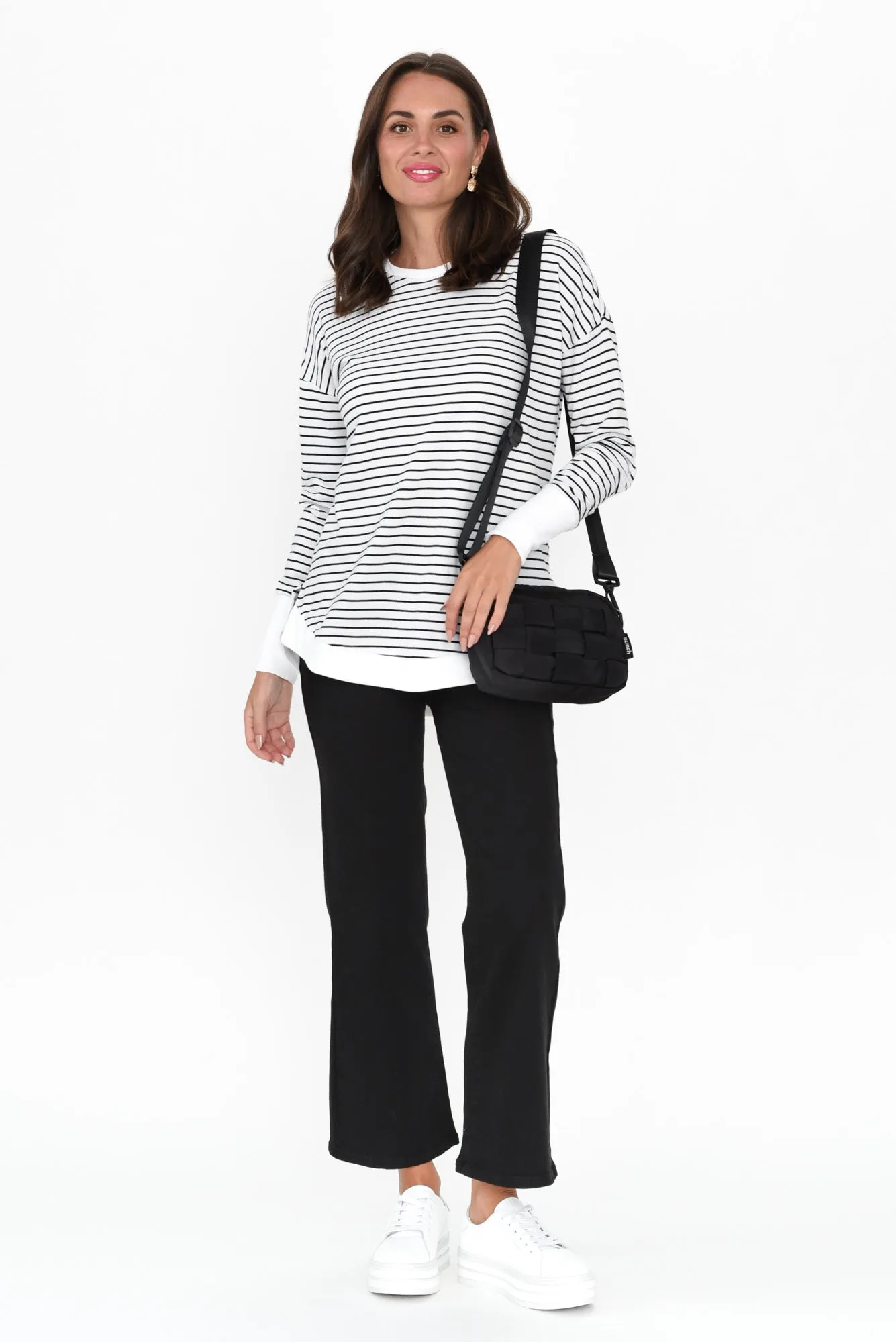 Lucy White Stripe Cotton Crew Jumper sold by Blue Bungalow product image thumbnail 2