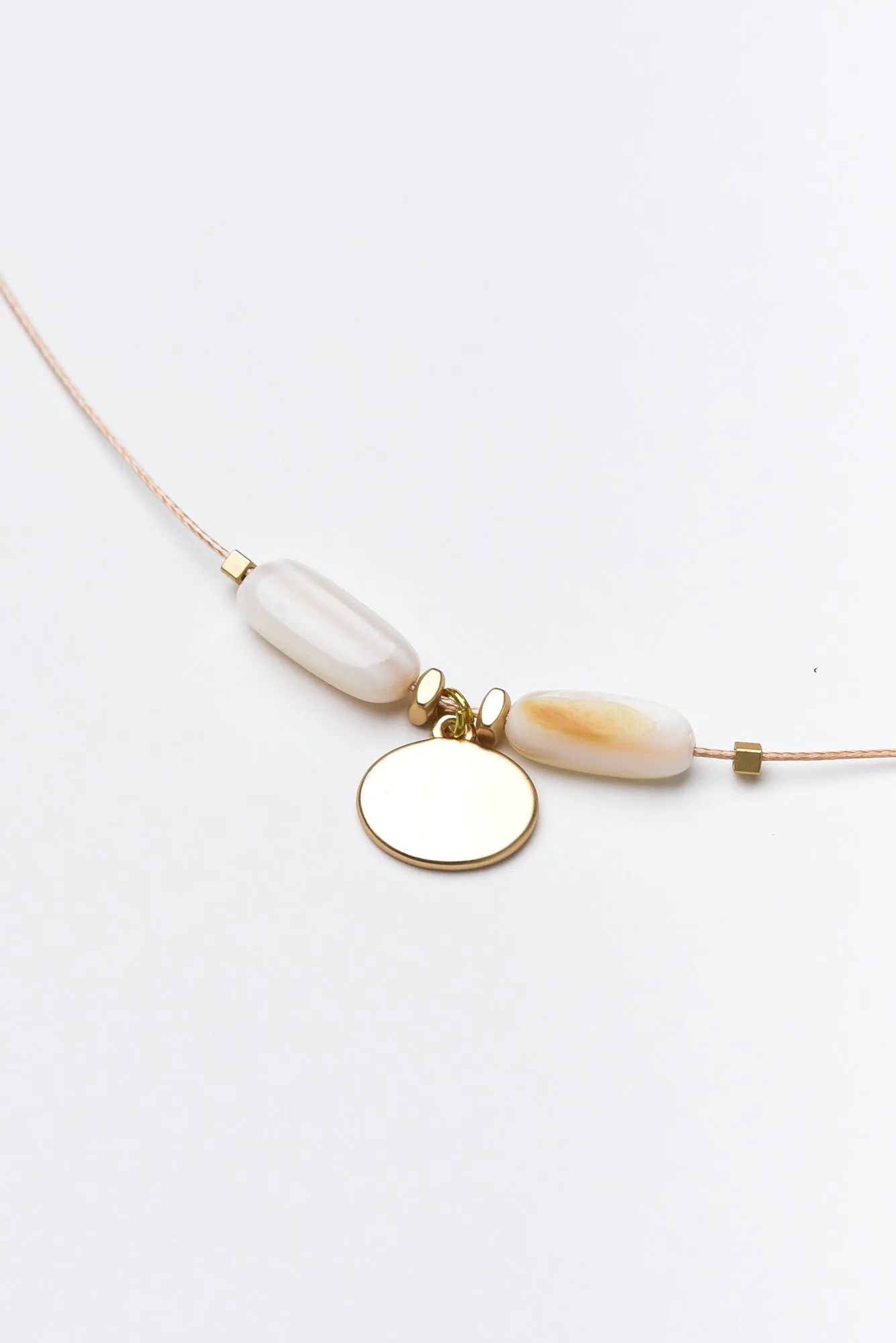 Arica Gold Oval Beaded Necklace sold by Blue Bungalow product image thumbnail 2