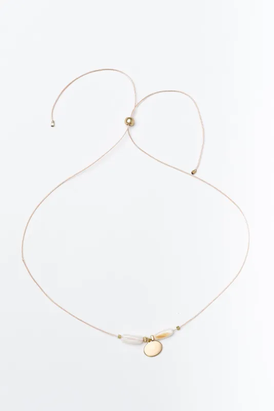 Arica Gold Oval Beaded Necklace sold by Blue Bungalow
