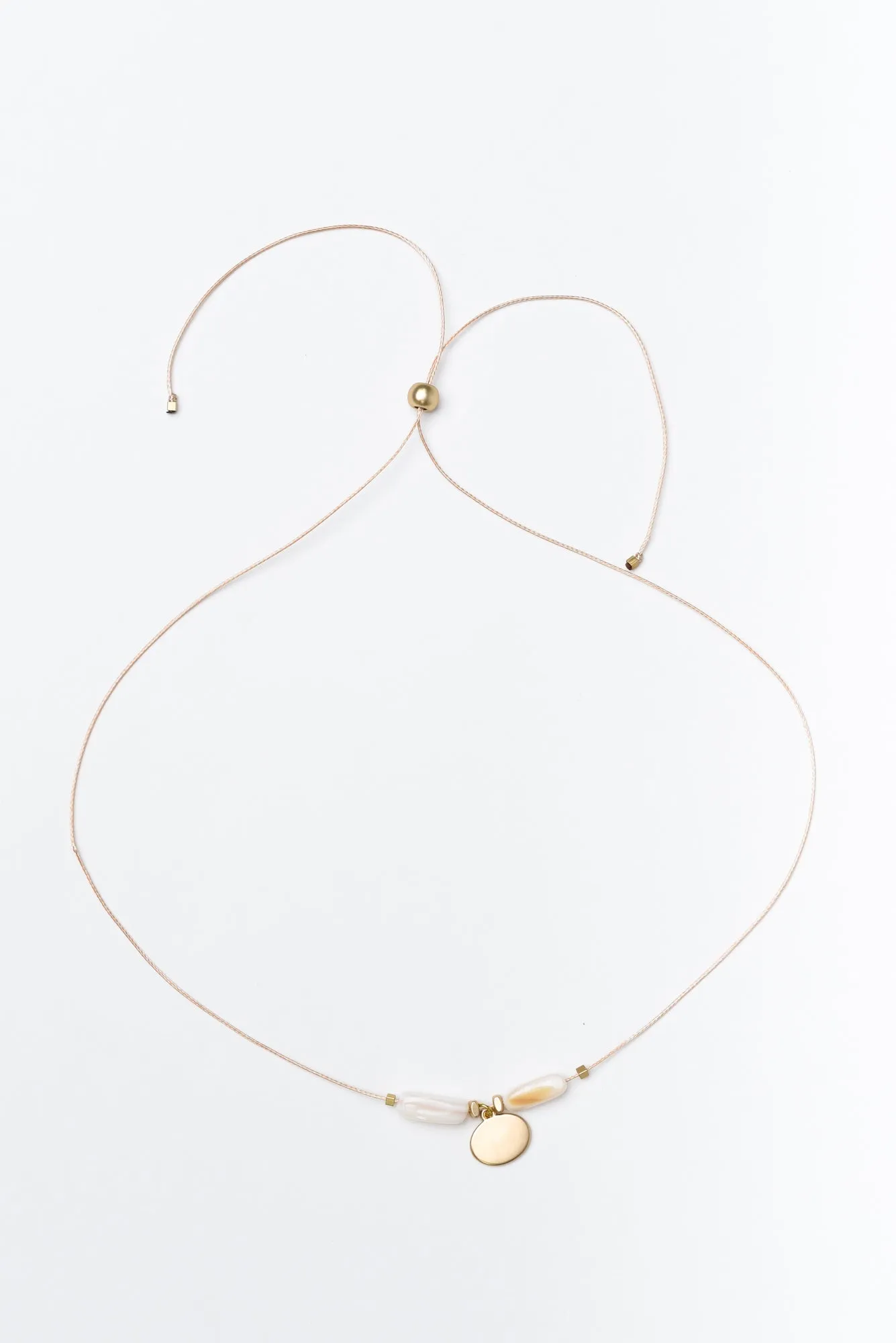 Arica Gold Oval Beaded Necklace sold by Blue Bungalow
