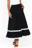 Shakita Black Cotton Trim Maxi Skirt sold by Blue Bungalow
