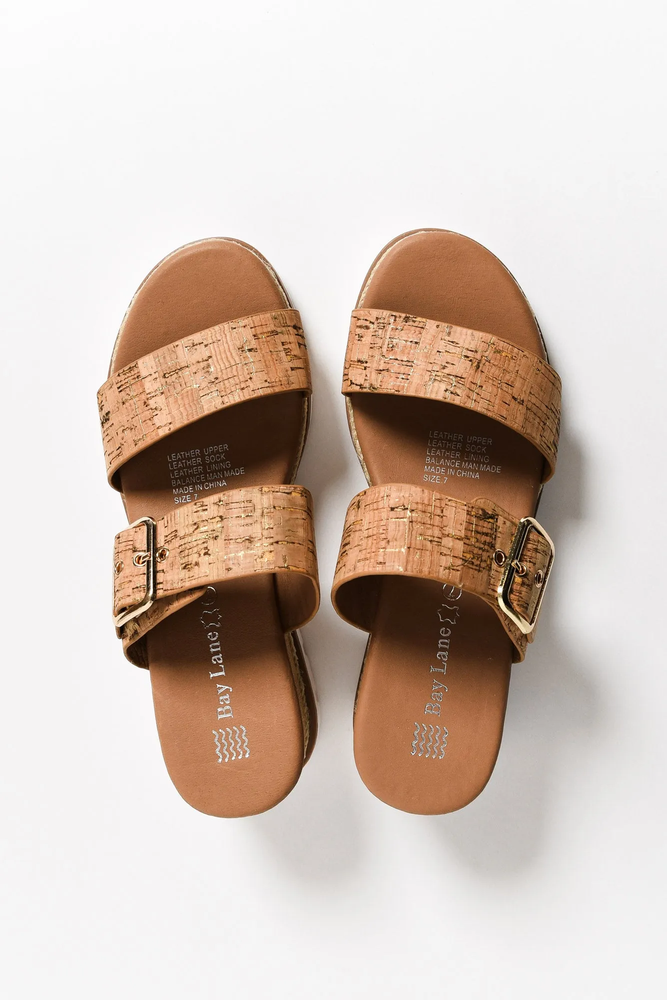 Ryver Brown Cork Buckle Wedge Sandal sold by Blue Bungalow product image thumbnail 3