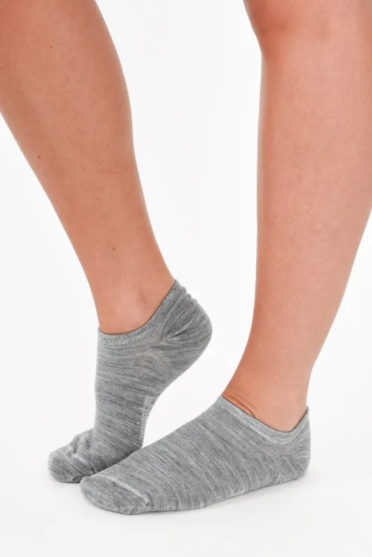 Grey Merino Wool Two Pack Sneaker Socks sold by Blue Bungalow