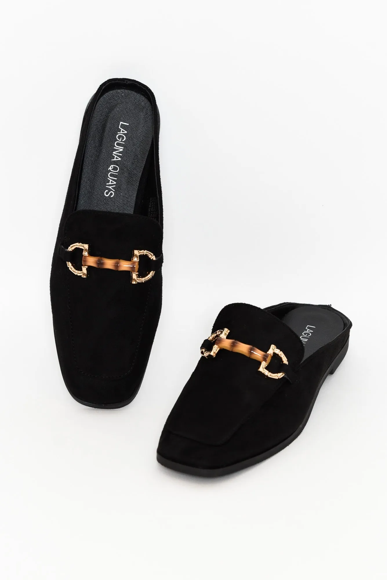 Mab Black Buckle Mule sold by Blue Bungalow