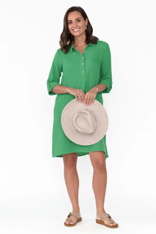 Byron Green Cotton Shirt Dress sold by Blue Bungalow