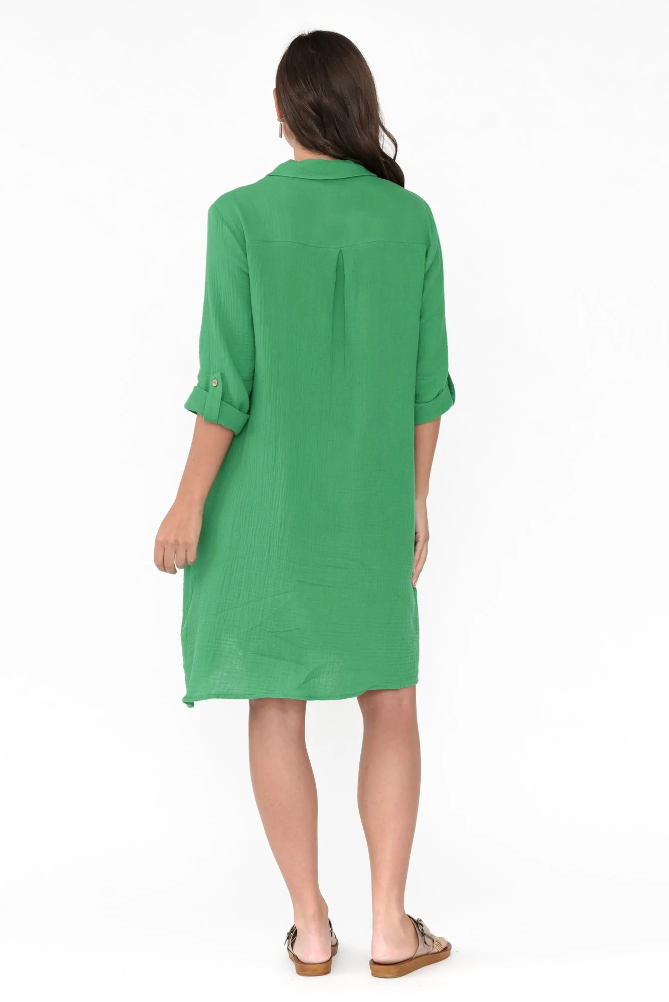 Byron Green Cotton Shirt Dress sold by Blue Bungalow product image thumbnail 4