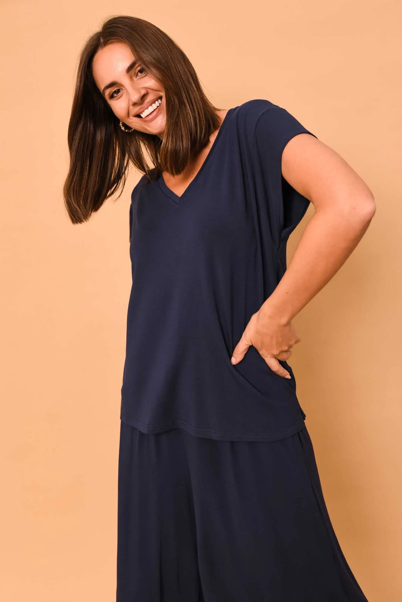 Jenkins Navy Modal Tee sold by Blue Bungalow product image thumbnail 2