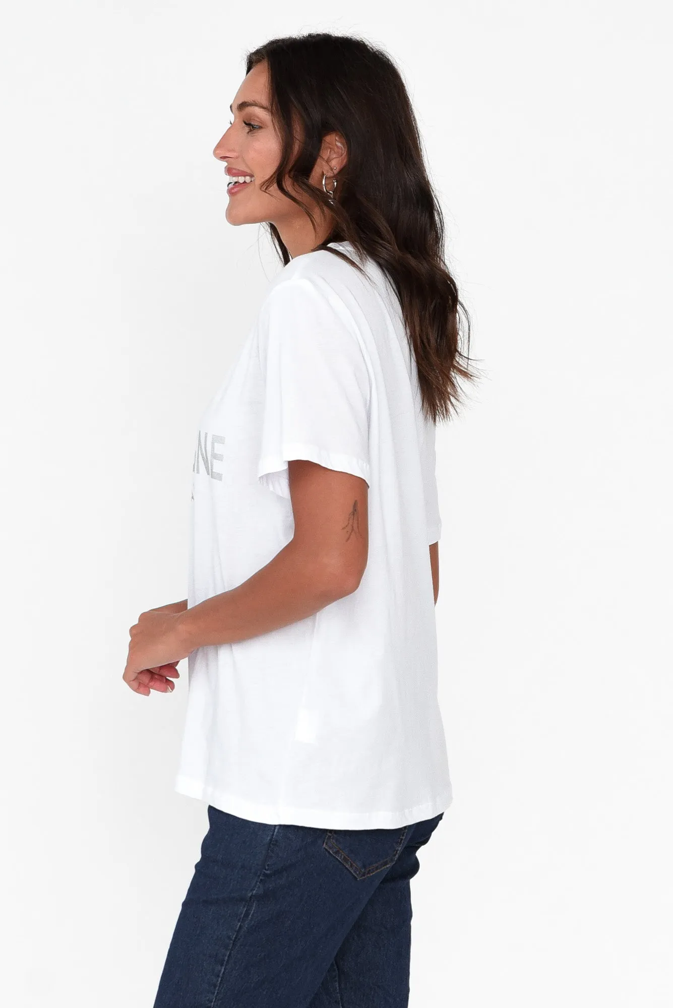 Champagne White Cotton Tee sold by Blue Bungalow product image thumbnail 4