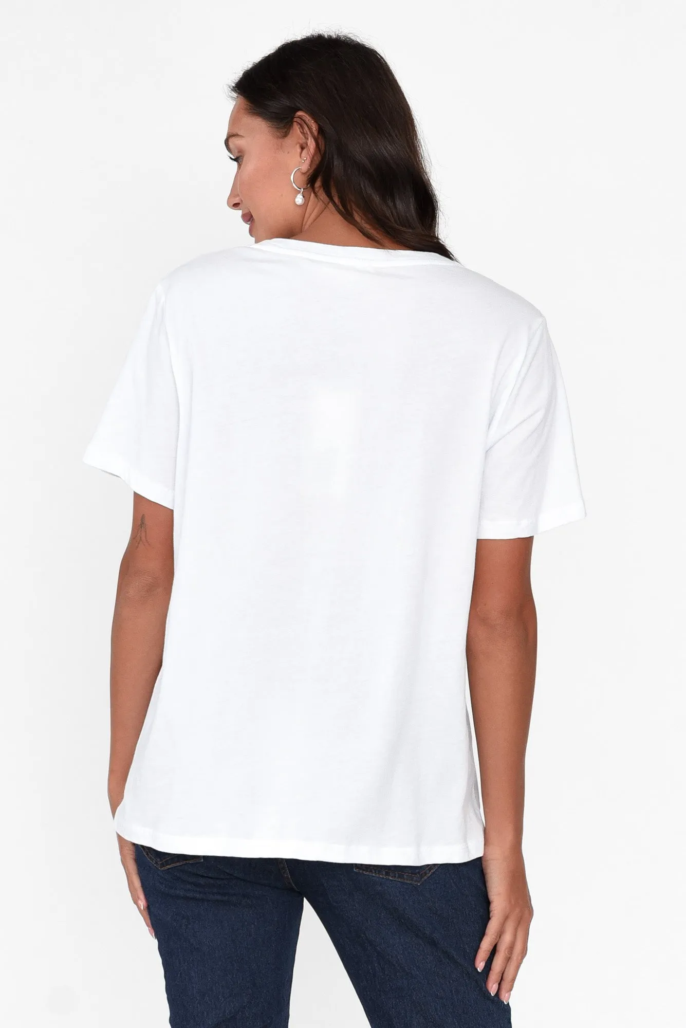 Champagne White Cotton Tee sold by Blue Bungalow product image thumbnail 5