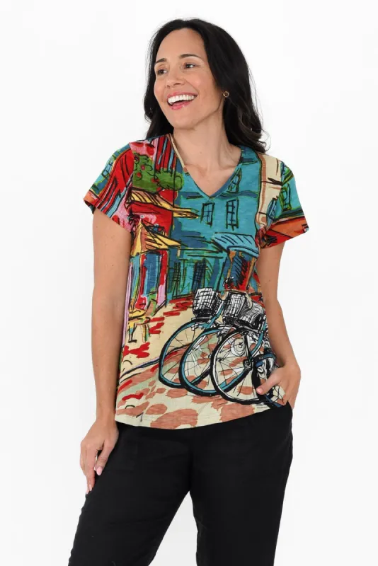 Noleen Navy Parisian Cotton Top sold by Blue Bungalow