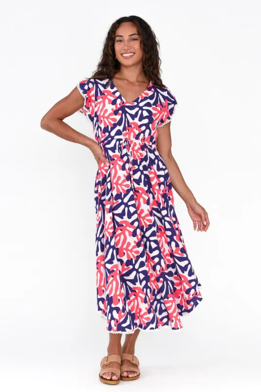 Libby Purple Abstract Midi Dress sold by Blue Bungalow