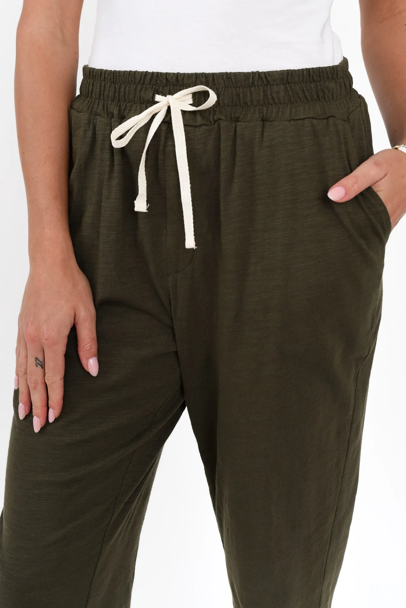 Bondi Khaki Cotton Jogger Pants sold by Blue Bungalow product image thumbnail 5