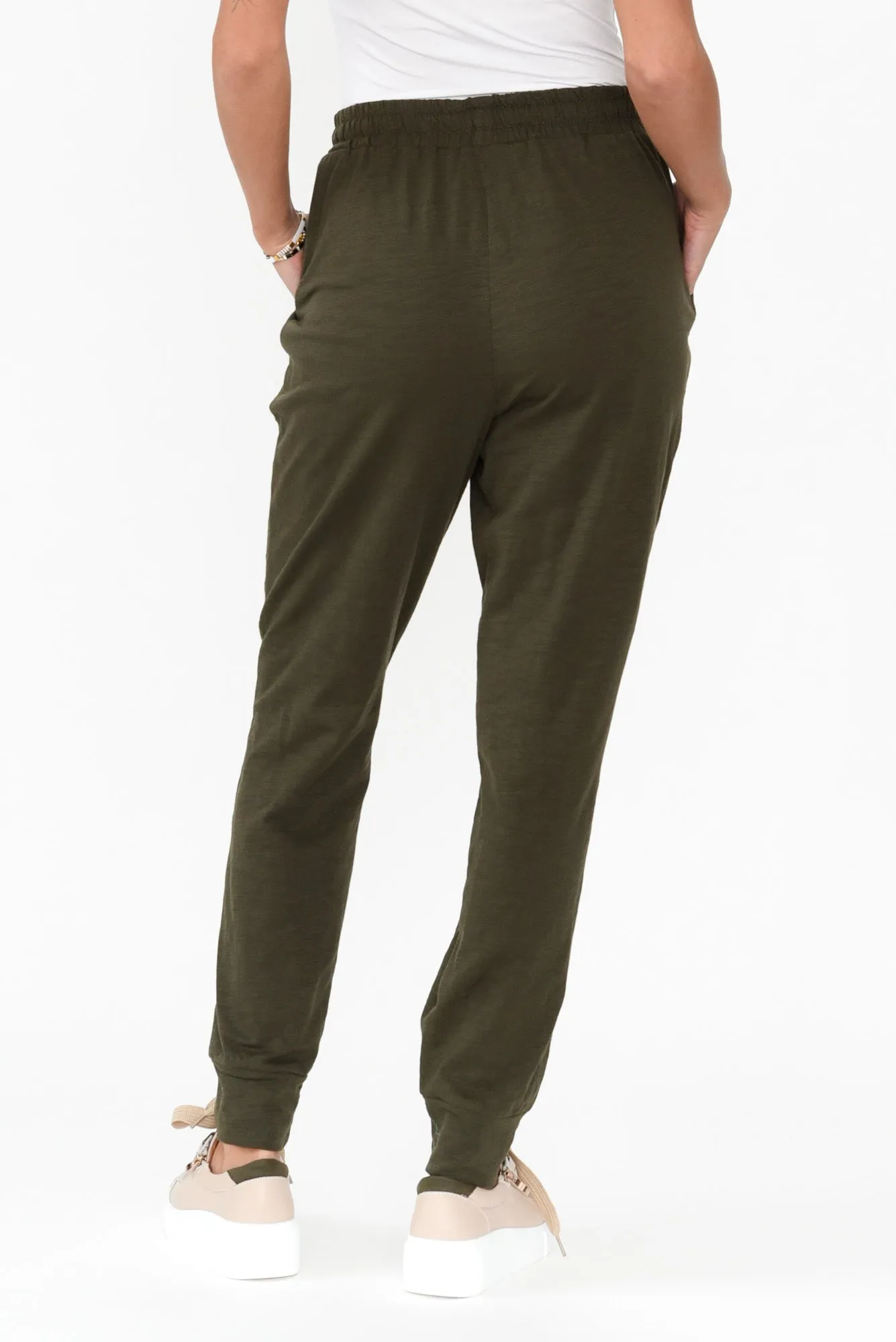 Bondi Khaki Cotton Jogger Pants sold by Blue Bungalow product image thumbnail 4