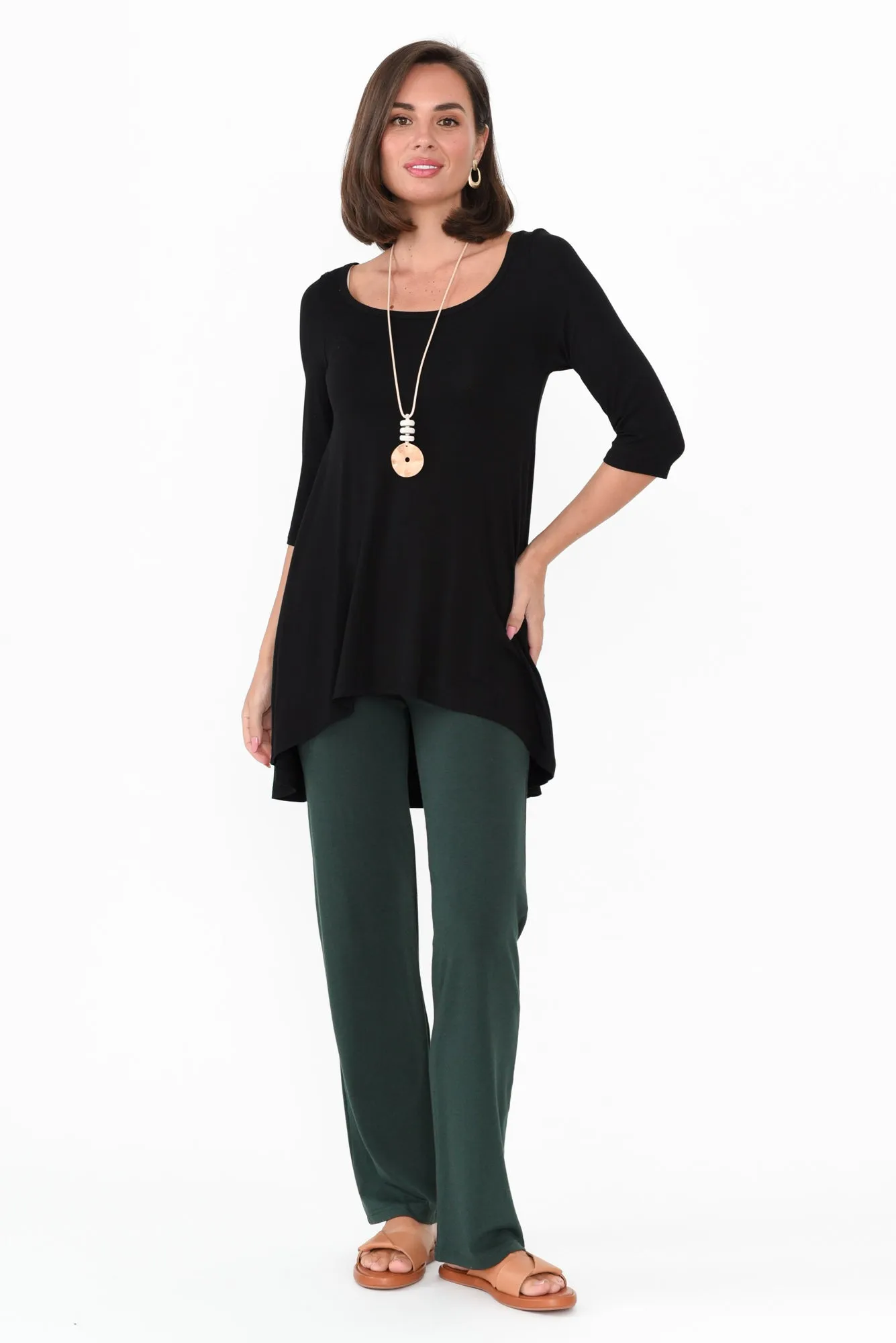 Pamela Dark Green Bamboo Pants sold by Blue Bungalow product image thumbnail 2
