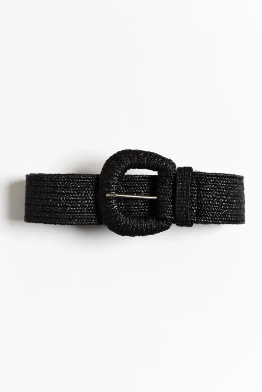 Dia Black Woven Stretch Belt sold by Blue Bungalow