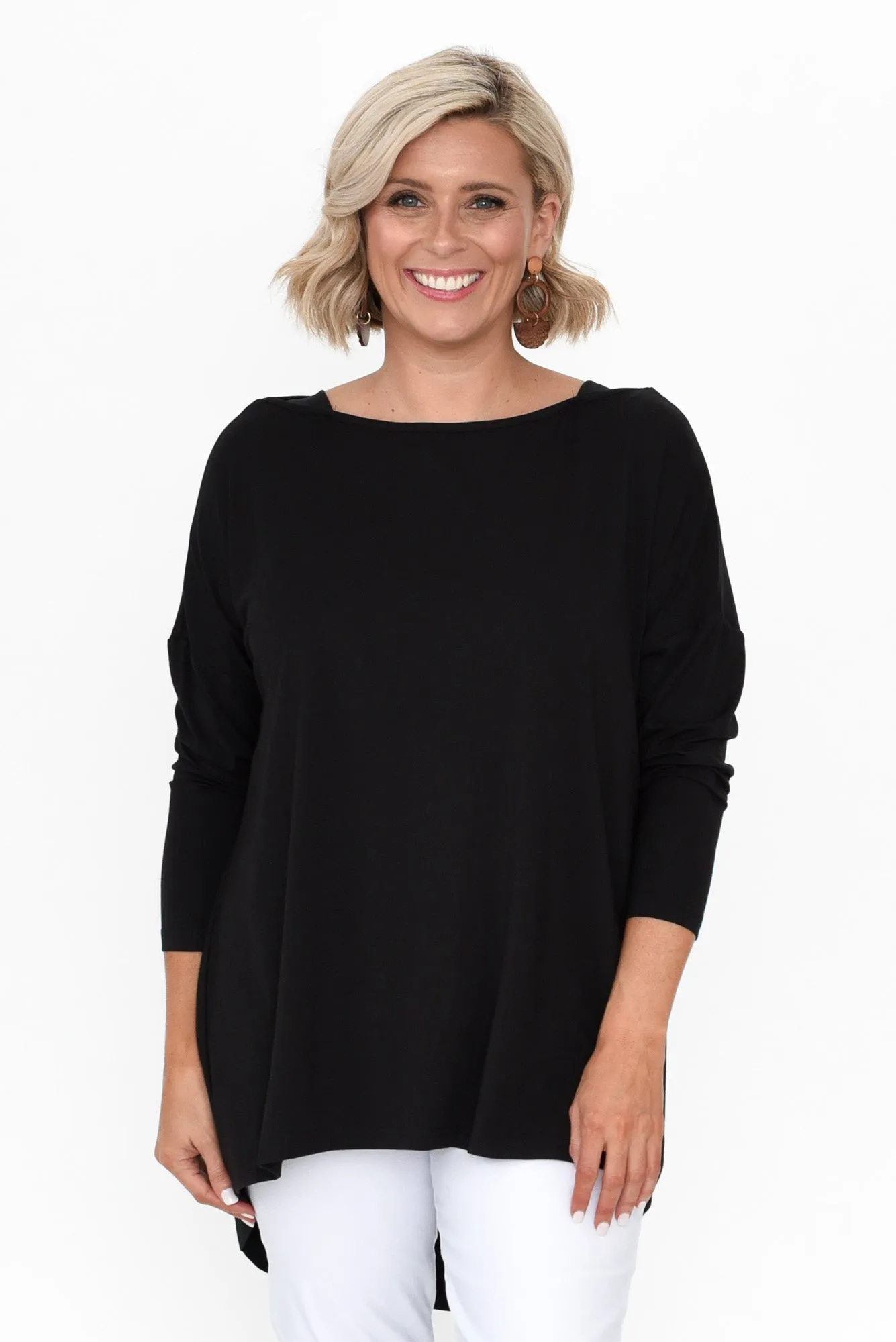 Anakin Black Hi Lo Bamboo Top sold by Blue Bungalow