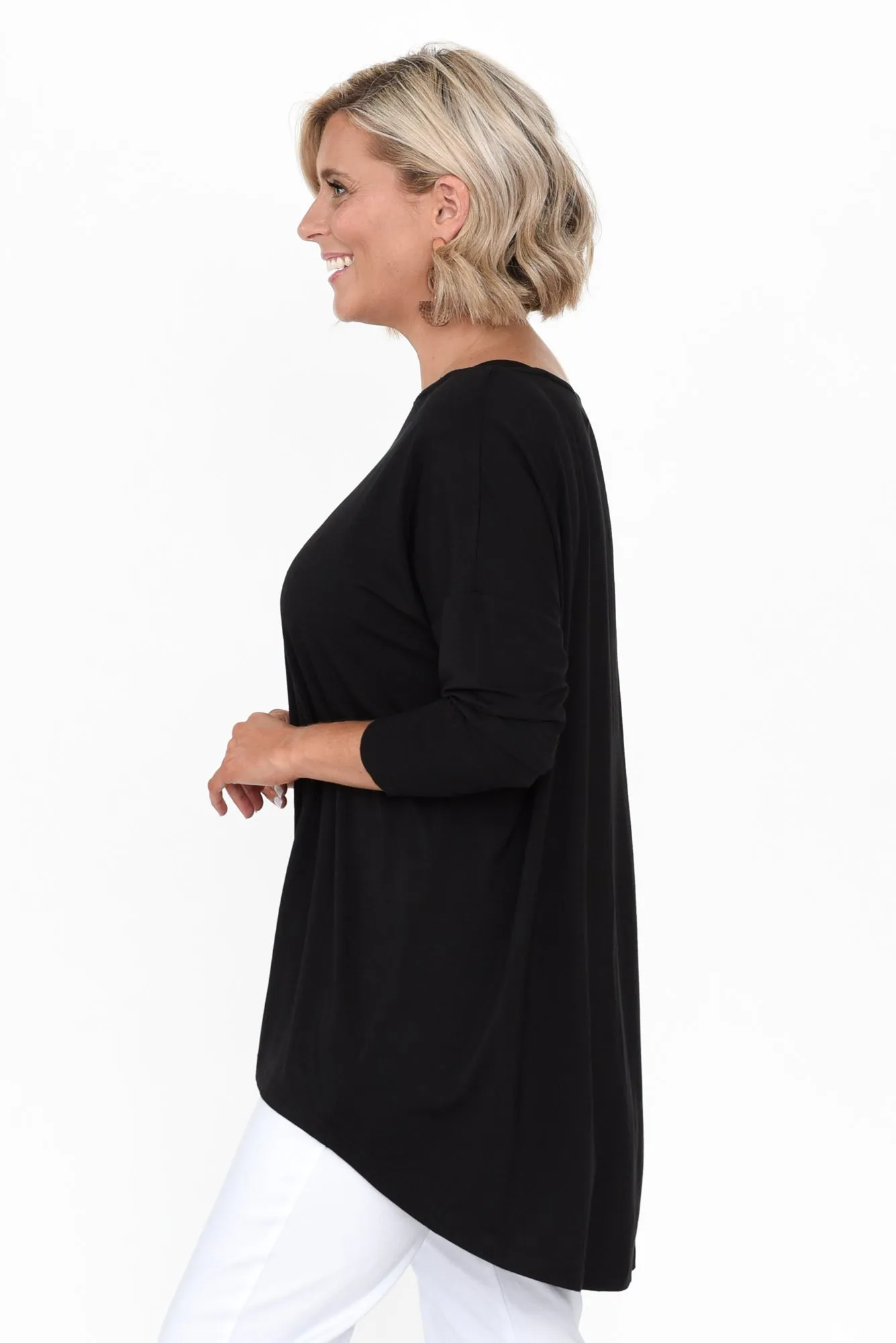 Anakin Black Hi Lo Bamboo Top sold by Blue Bungalow product image thumbnail 3