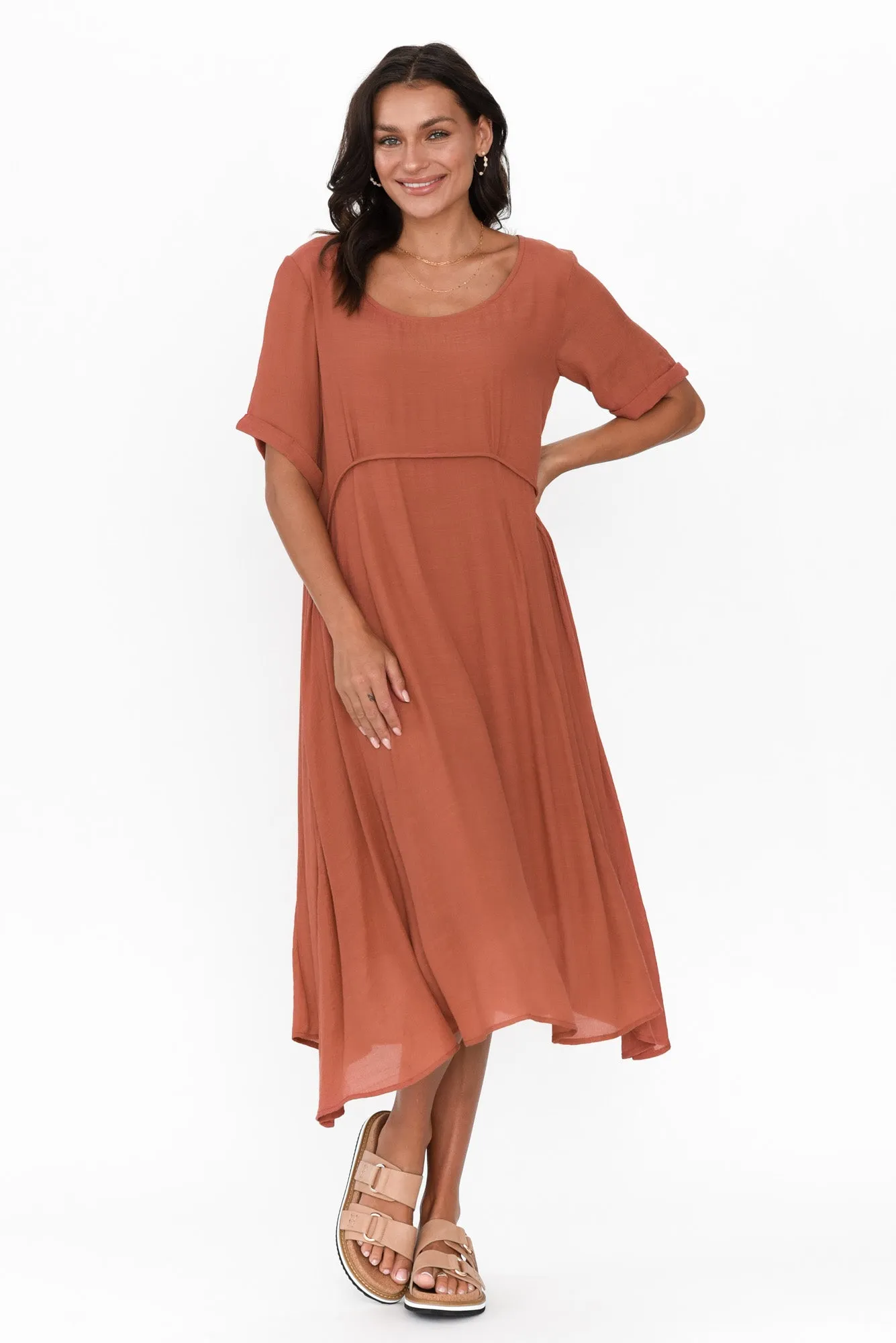 Everlyn Rust Crescent Dress sold by Blue Bungalow