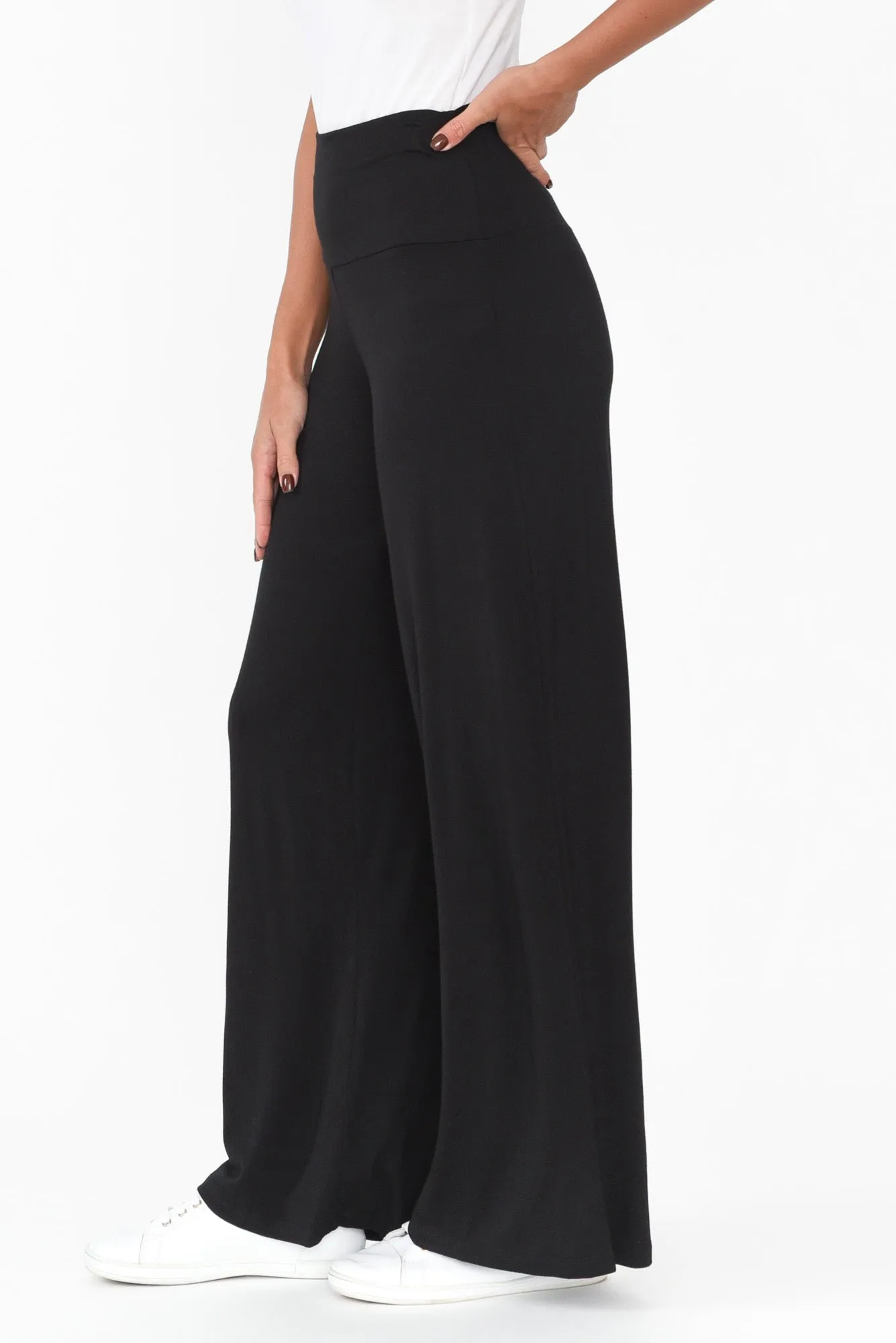 Cory Black Bamboo Wide Leg Pants sold by Blue Bungalow product image thumbnail 3