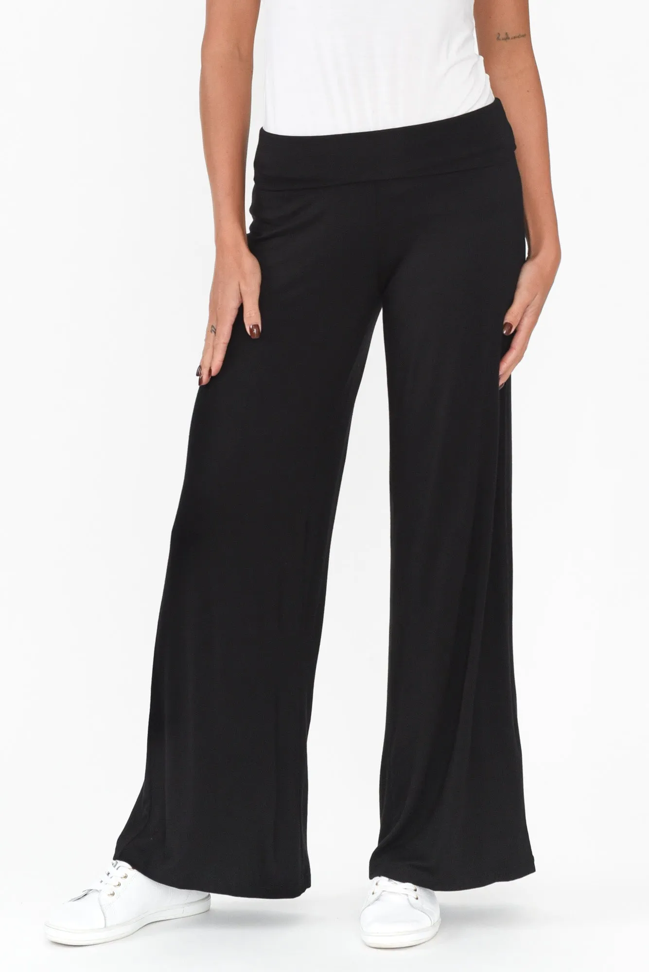 Cory Black Bamboo Wide Leg Pants sold by Blue Bungalow