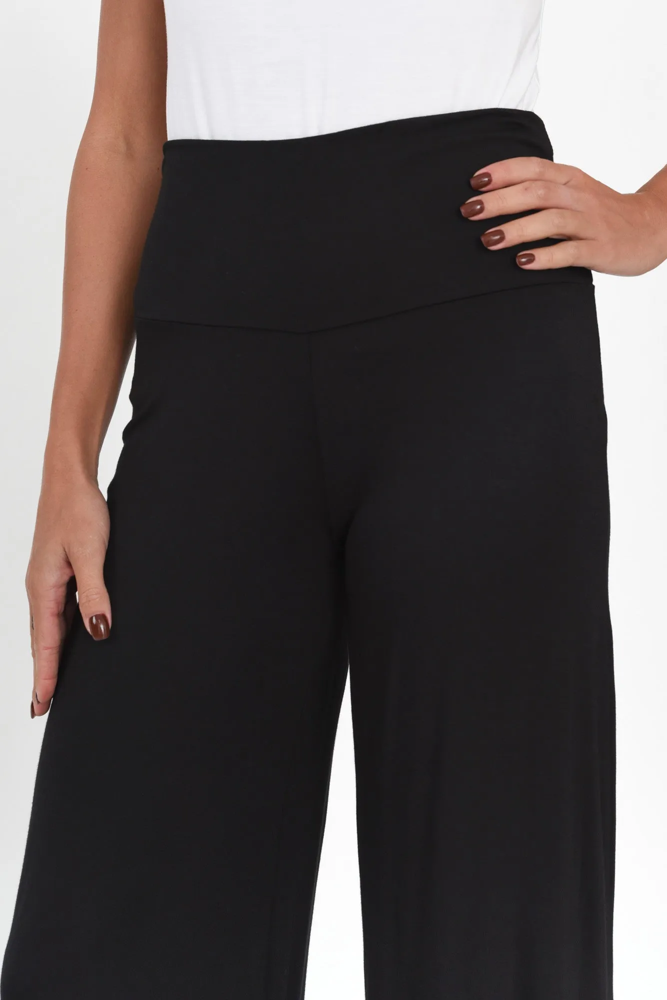 Cory Black Bamboo Wide Leg Pants sold by Blue Bungalow product image thumbnail 5