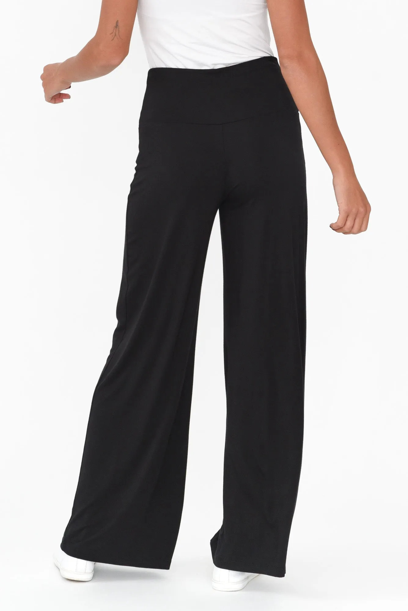 Cory Black Bamboo Wide Leg Pants sold by Blue Bungalow product image thumbnail 4