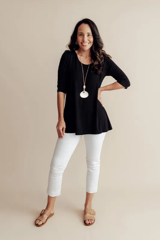 Monza White Stretch 7/8 Pants sold by Blue Bungalow