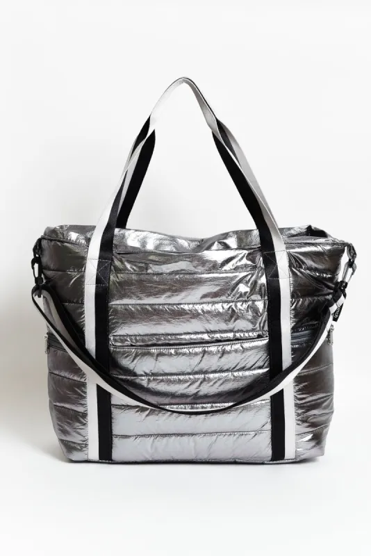Antilla Silver Puffer Tote Bag sold by Blue Bungalow
