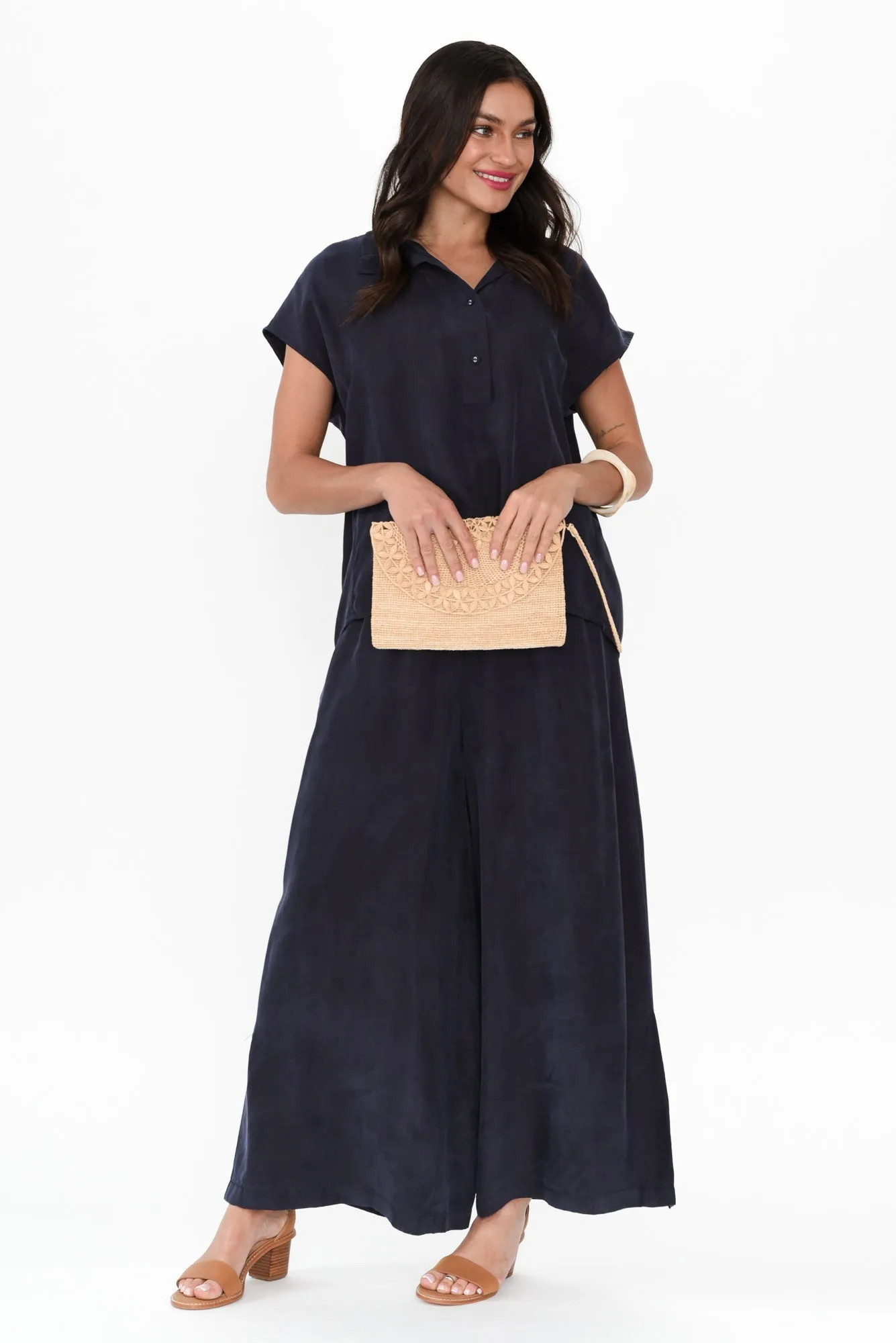 Vault Navy Cupro Pants sold by Blue Bungalow product image thumbnail 2