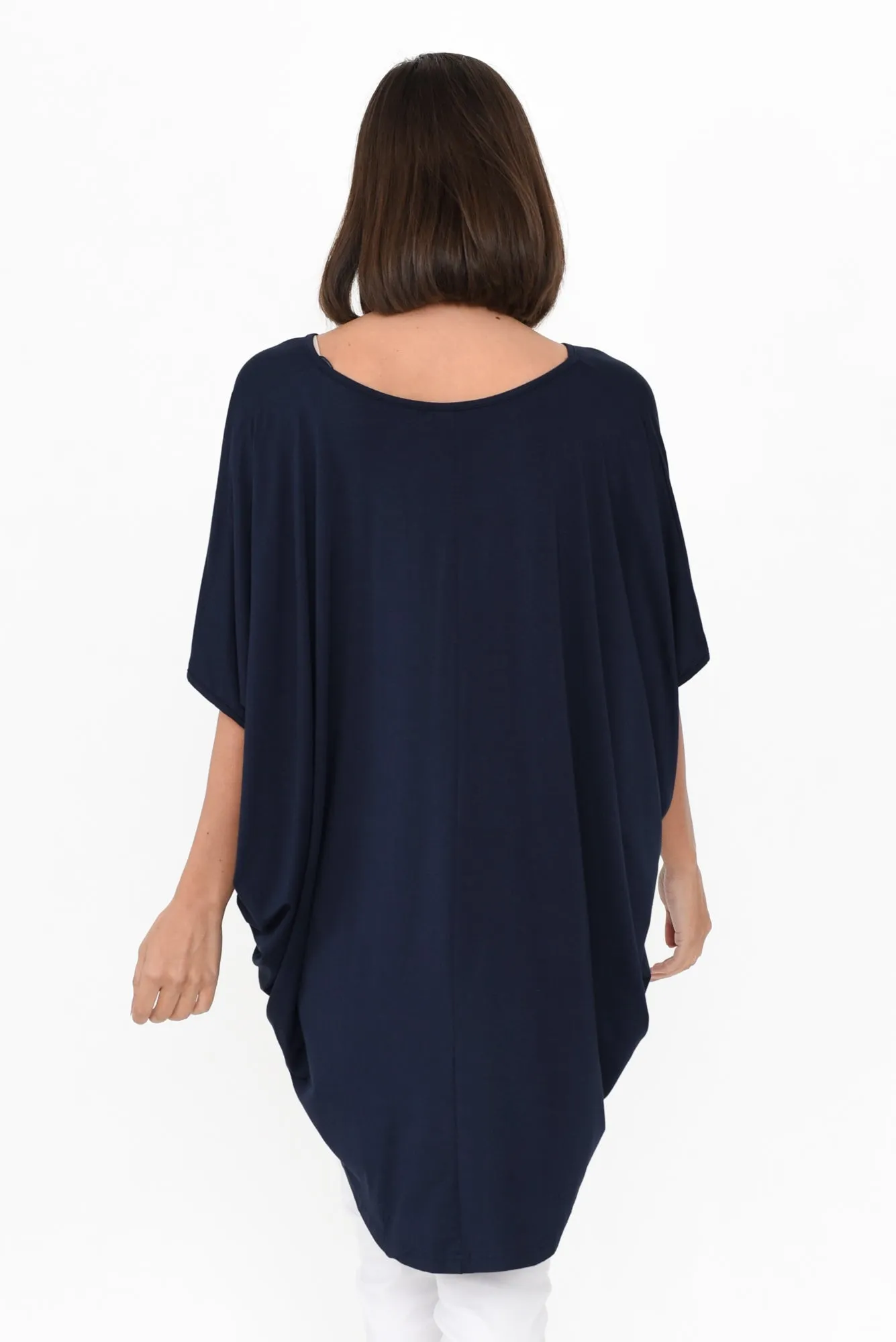 Emory Navy Bamboo Hi Lo Batwing Top sold by Blue Bungalow product image thumbnail 4