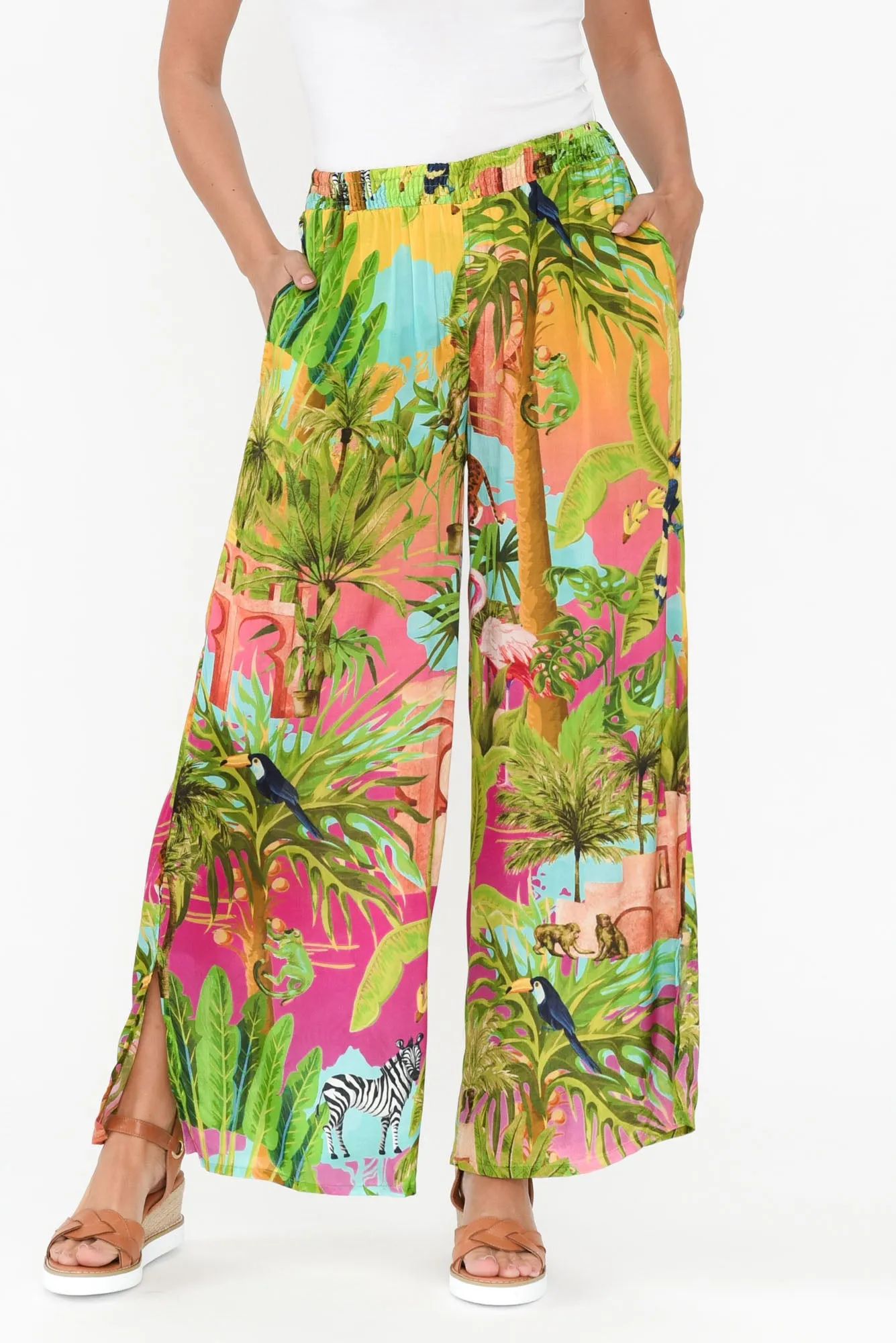 Lani Pink Garden Wide Leg Pants sold by Blue Bungalow