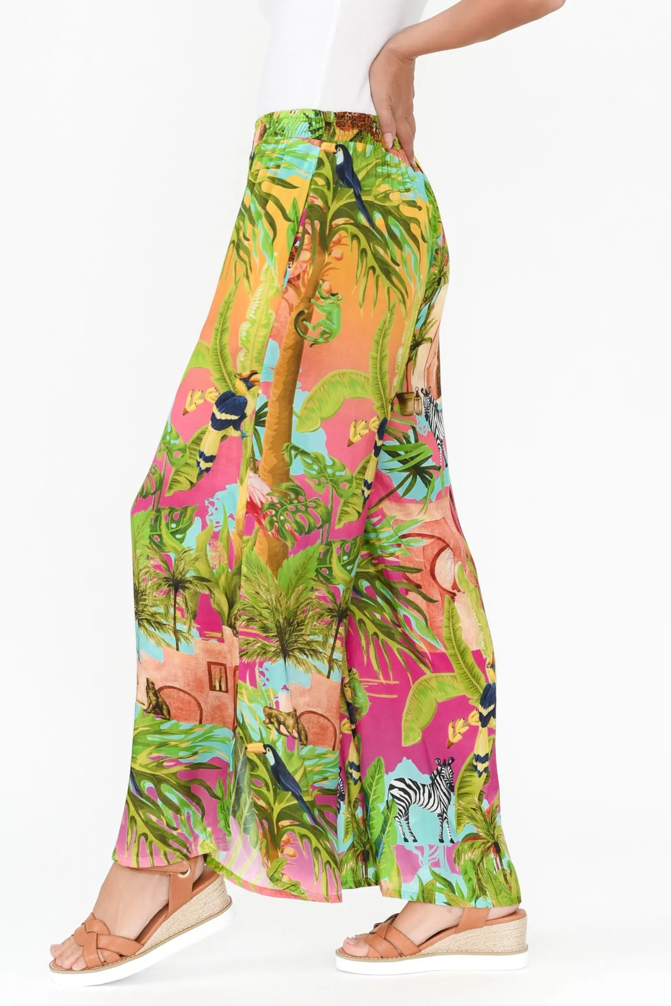 Lani Pink Garden Wide Leg Pants sold by Blue Bungalow product image thumbnail 4