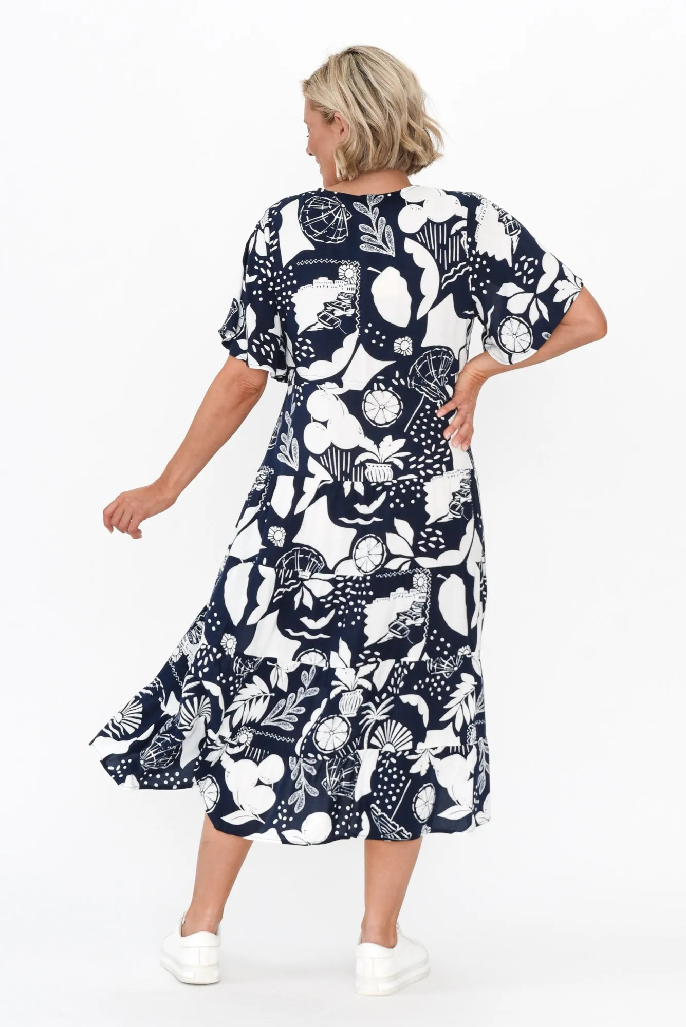 Belinda Navy Beach Tier Dress sold by Blue Bungalow product image thumbnail 5