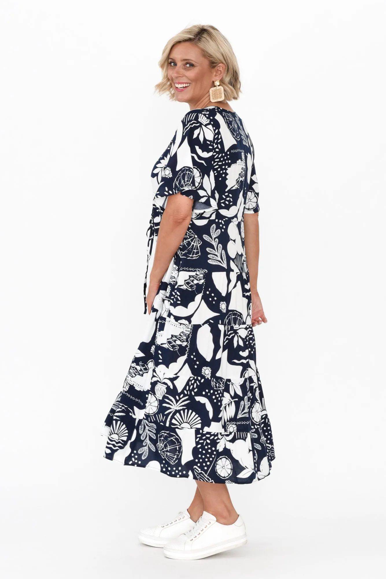 Belinda Navy Beach Tier Dress sold by Blue Bungalow product image thumbnail 4