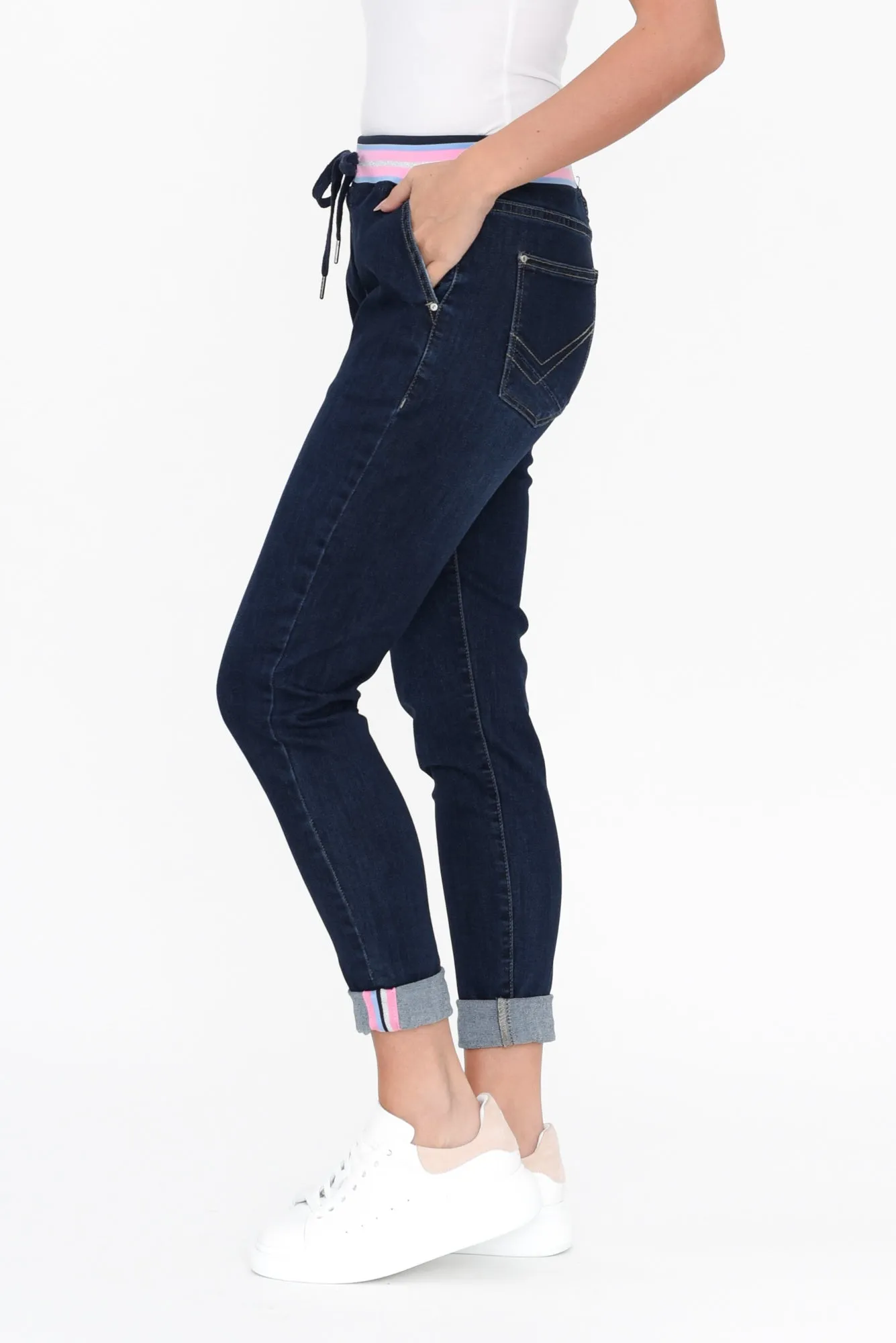 Arielle Dark Denim Jogger Pants sold by Blue Bungalow product image thumbnail 4