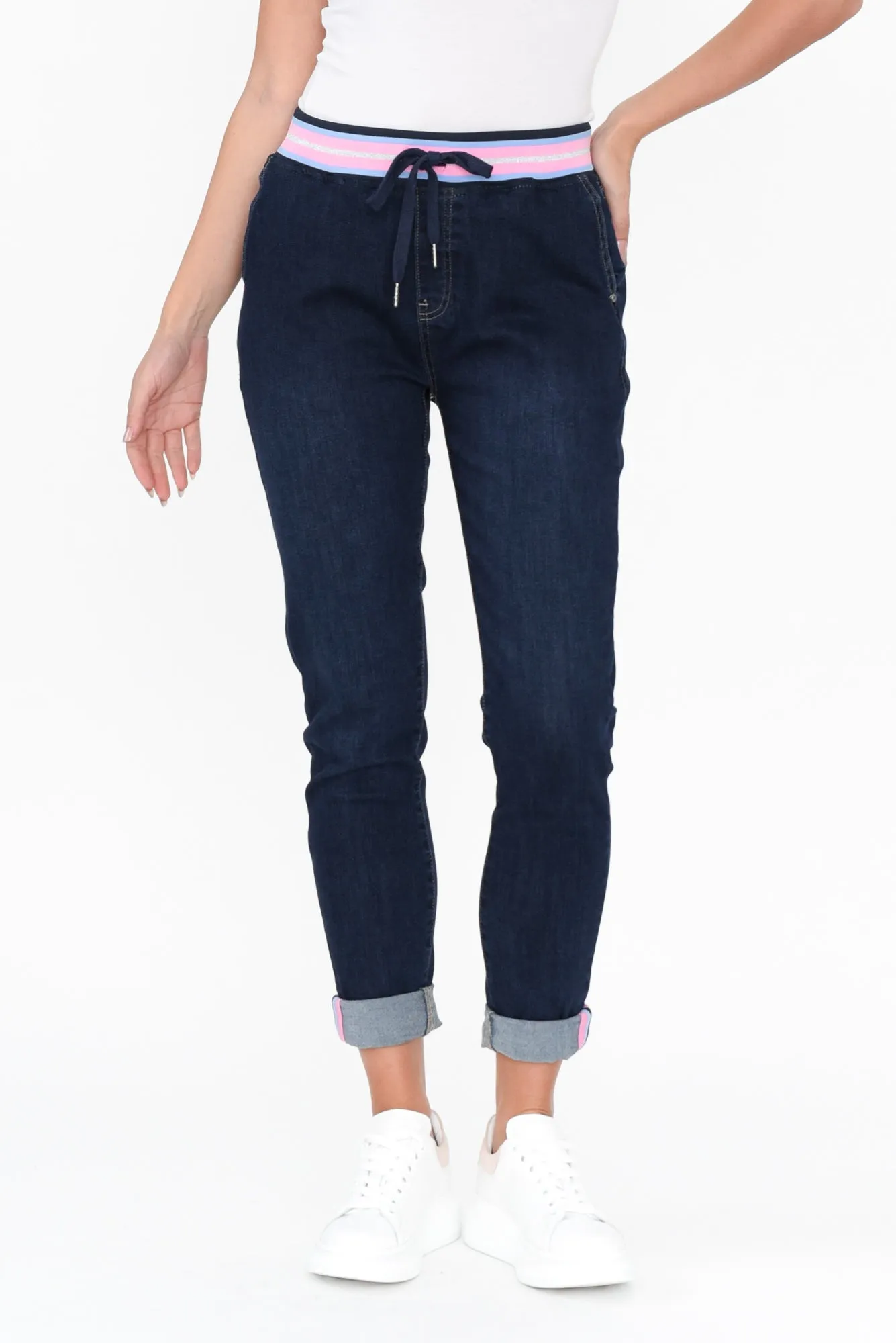 Arielle Dark Denim Jogger Pants sold by Blue Bungalow product image thumbnail 2