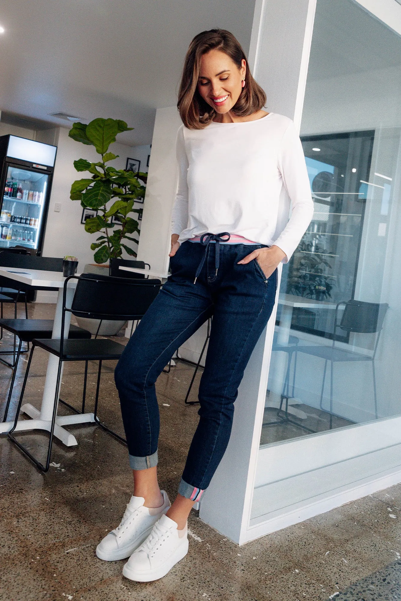 Arielle Dark Denim Jogger Pants sold by Blue Bungalow