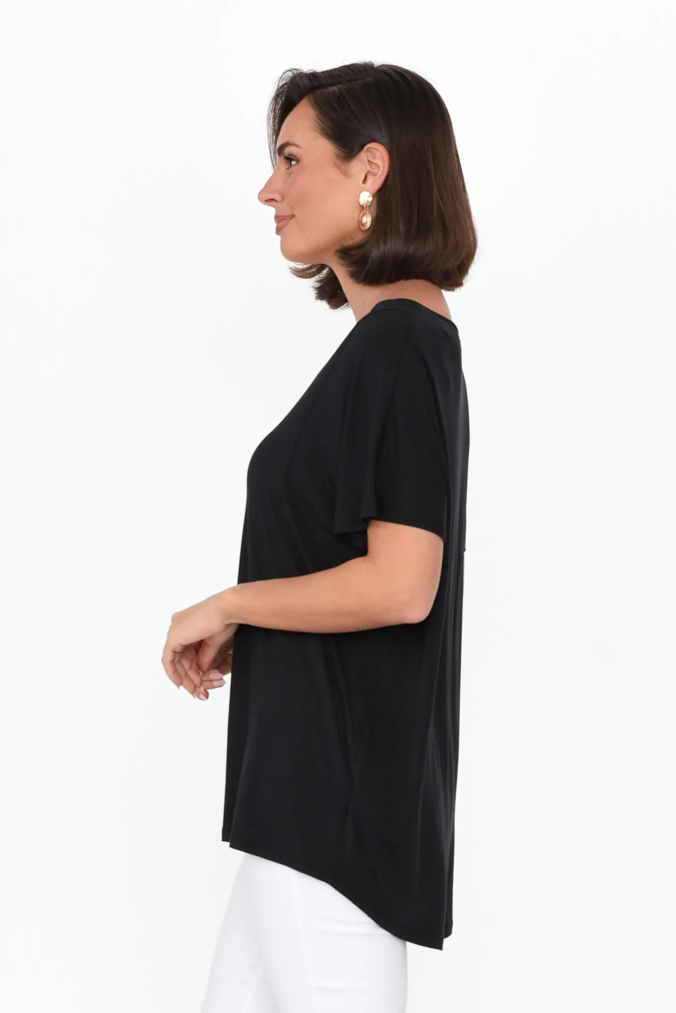 Ivy Black Micro Modal Swing Tee sold by Blue Bungalow product image thumbnail 3