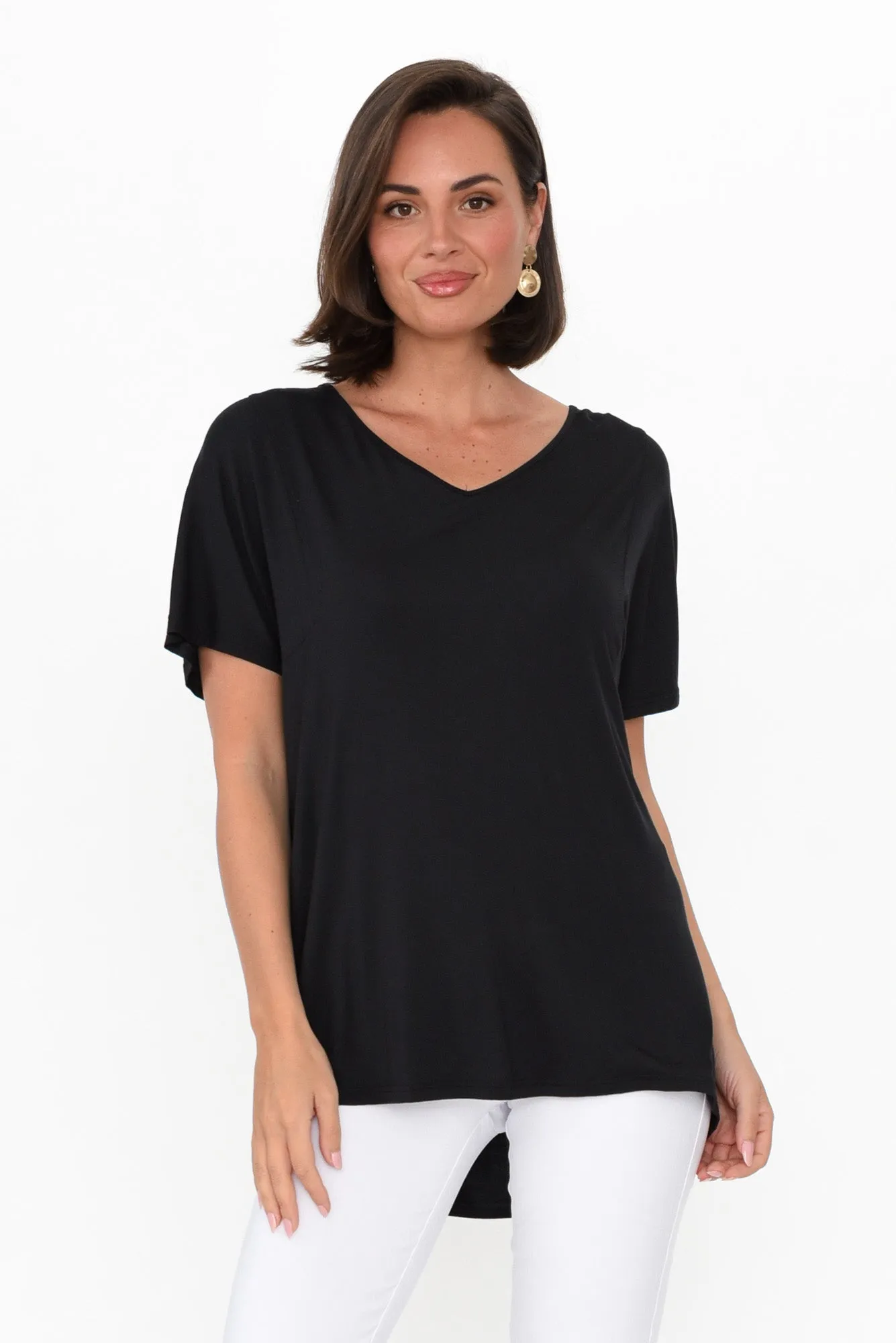 Ivy Black Micro Modal Swing Tee sold by Blue Bungalow