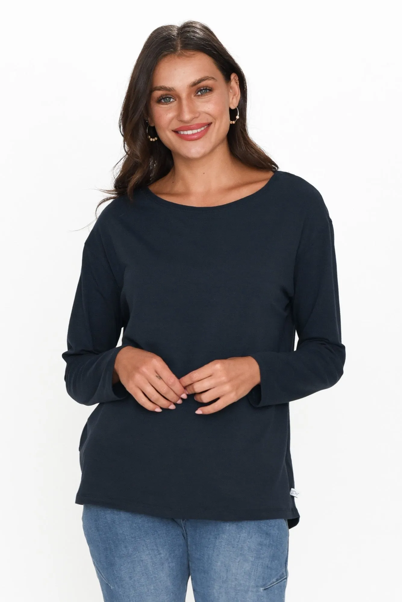 Moya Navy Cotton Hi Lo Top sold by Blue Bungalow product image thumbnail 2