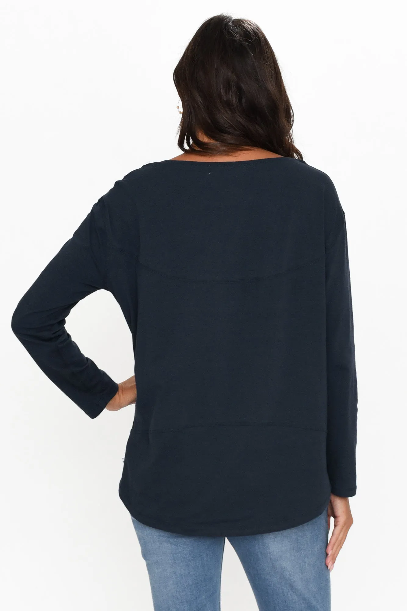 Moya Navy Cotton Hi Lo Top sold by Blue Bungalow product image thumbnail 5