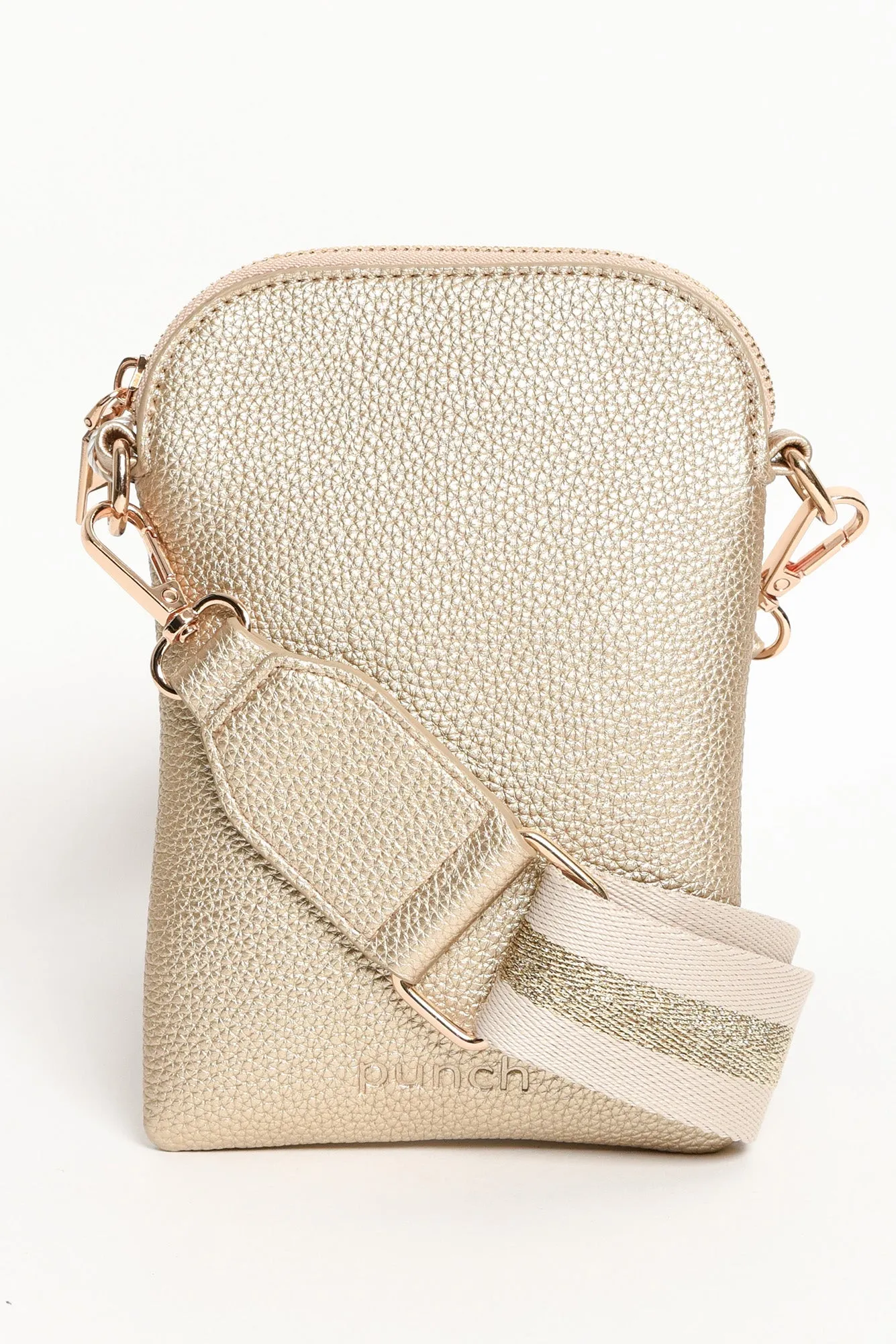 Leola Gold Walker Crossbody Bag sold by Blue Bungalow