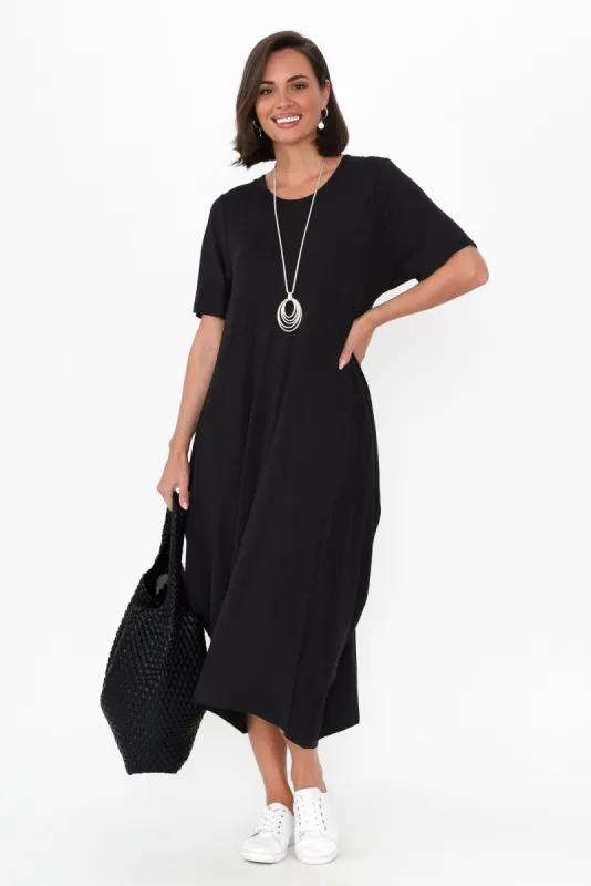 Samiya Black Bamboo Dress sold by Blue Bungalow