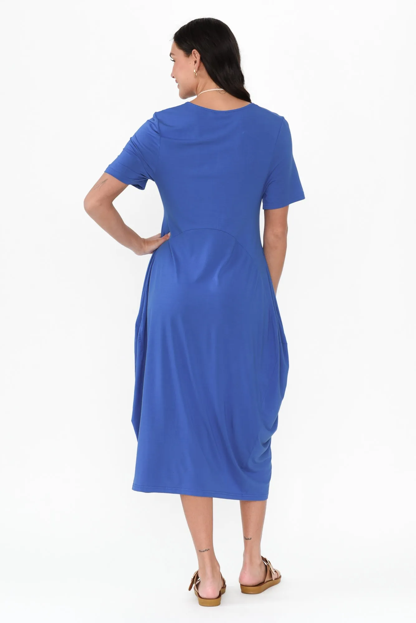 Glenda Cobalt Short Sleeve Crescent Dress sold by Blue Bungalow product image thumbnail 5