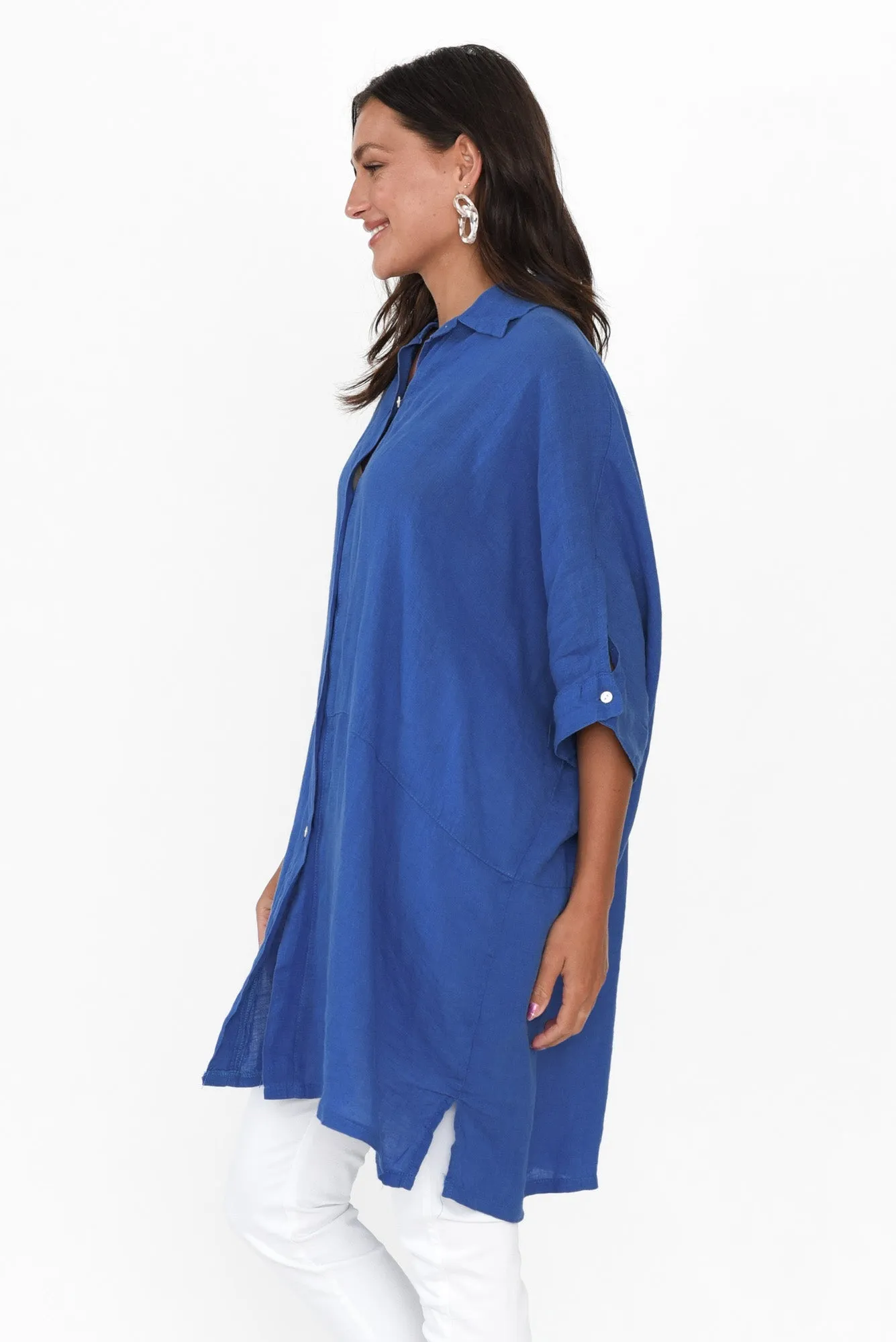 McKenna Ocean Linen Button Tunic sold by Blue Bungalow product image thumbnail 3