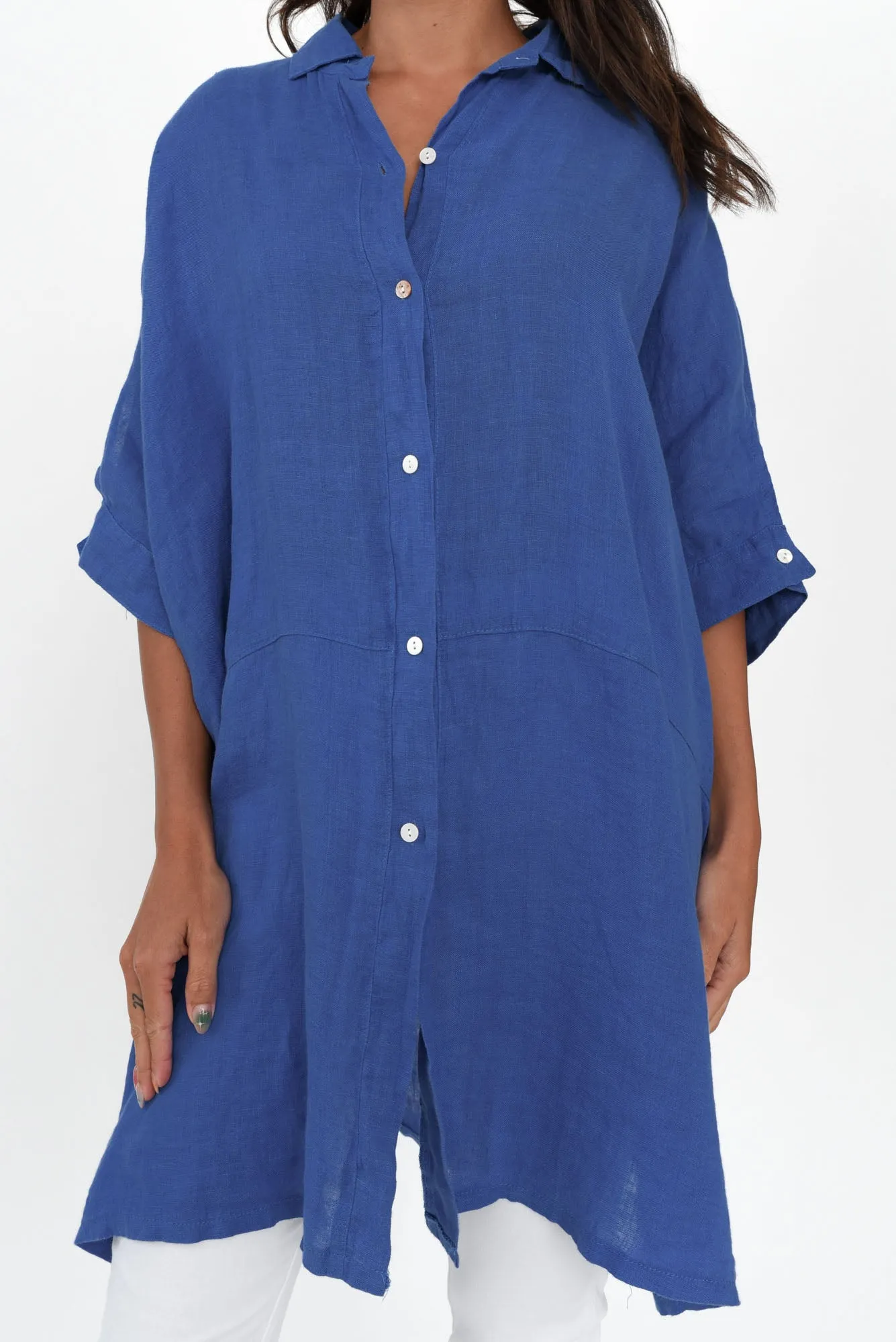 McKenna Ocean Linen Button Tunic sold by Blue Bungalow product image thumbnail 5