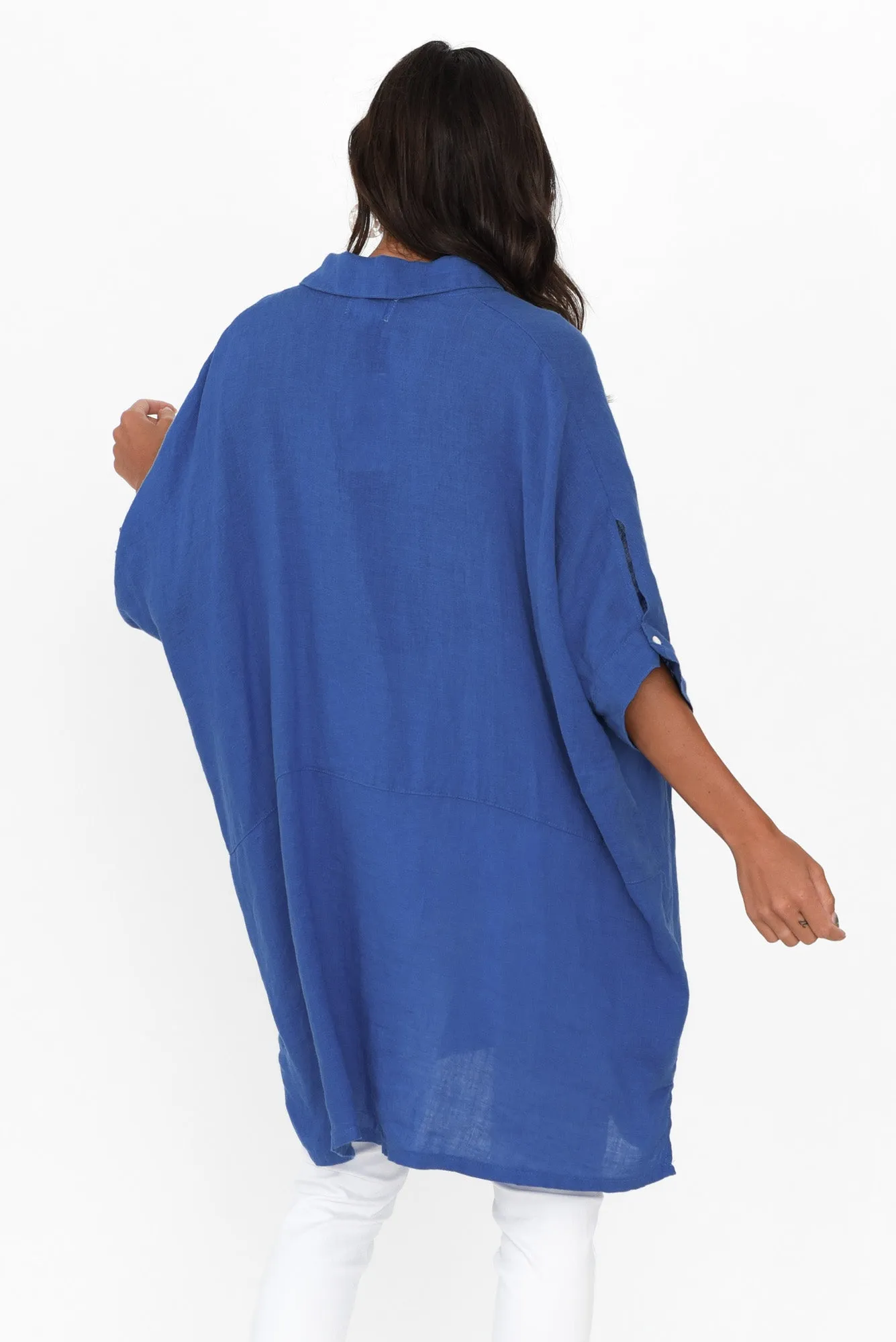 McKenna Ocean Linen Button Tunic sold by Blue Bungalow product image thumbnail 4